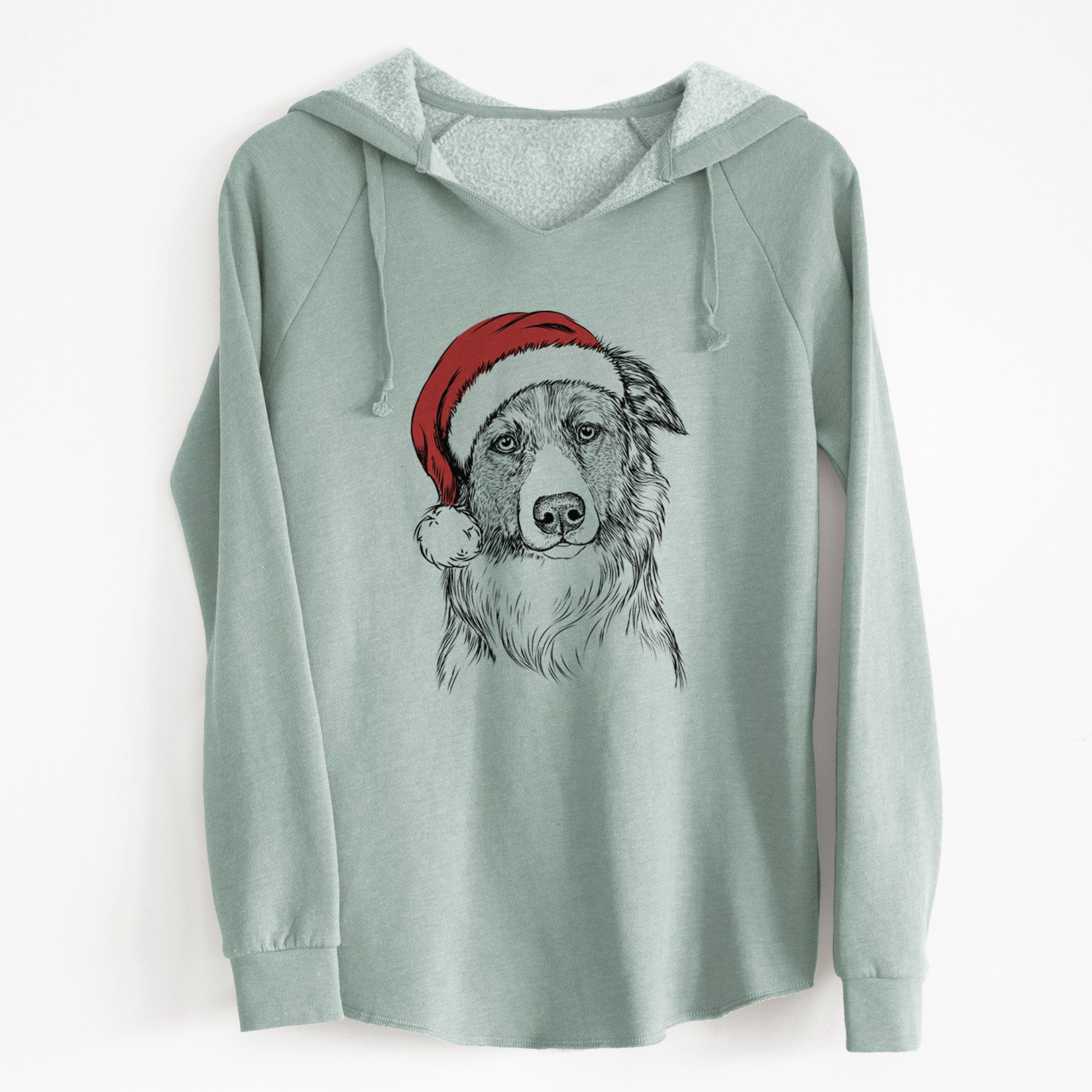 Santa Cynder the English Shepherd - Cali Wave Hooded Sweatshirt