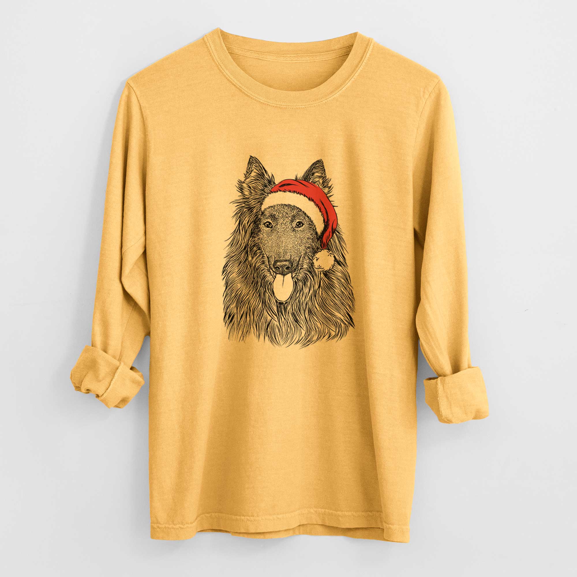 Santa Daan the Belgian Shepherd - Heavyweight 100% Cotton Long Sleeve