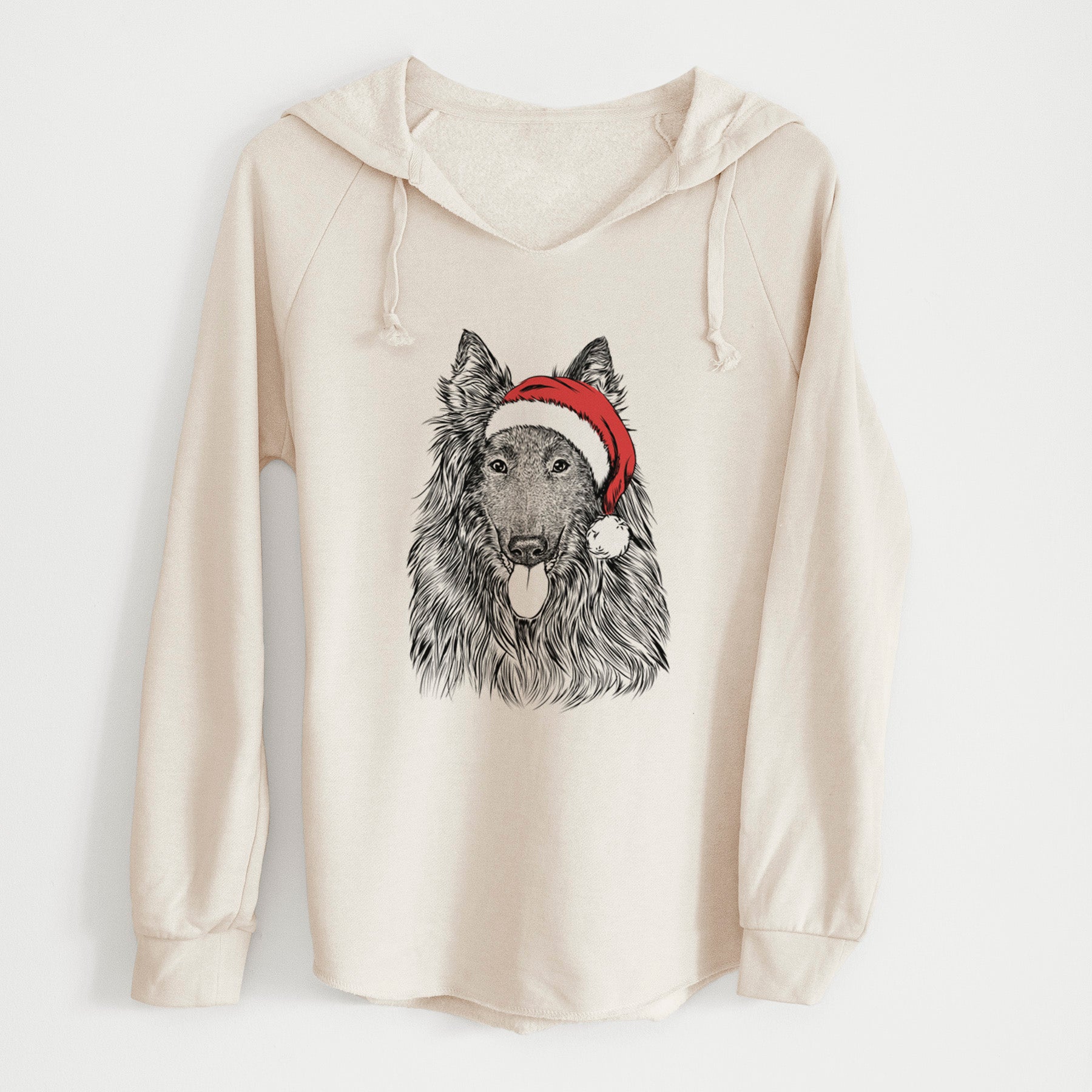 Santa Daan the Belgian Shepherd - Cali Wave Hooded Sweatshirt