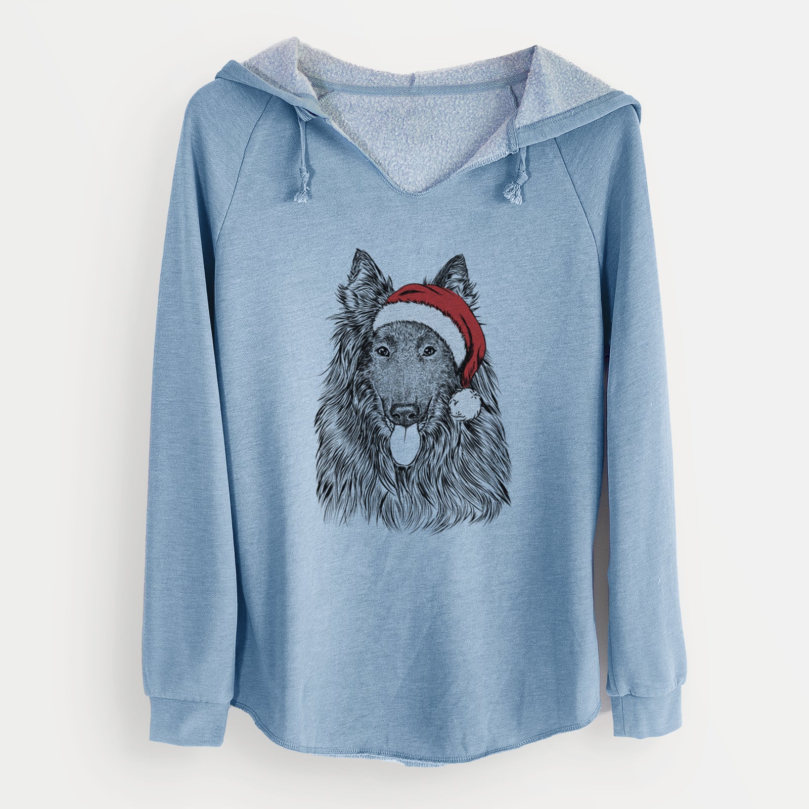 Santa Daan the Belgian Shepherd - Cali Wave Hooded Sweatshirt