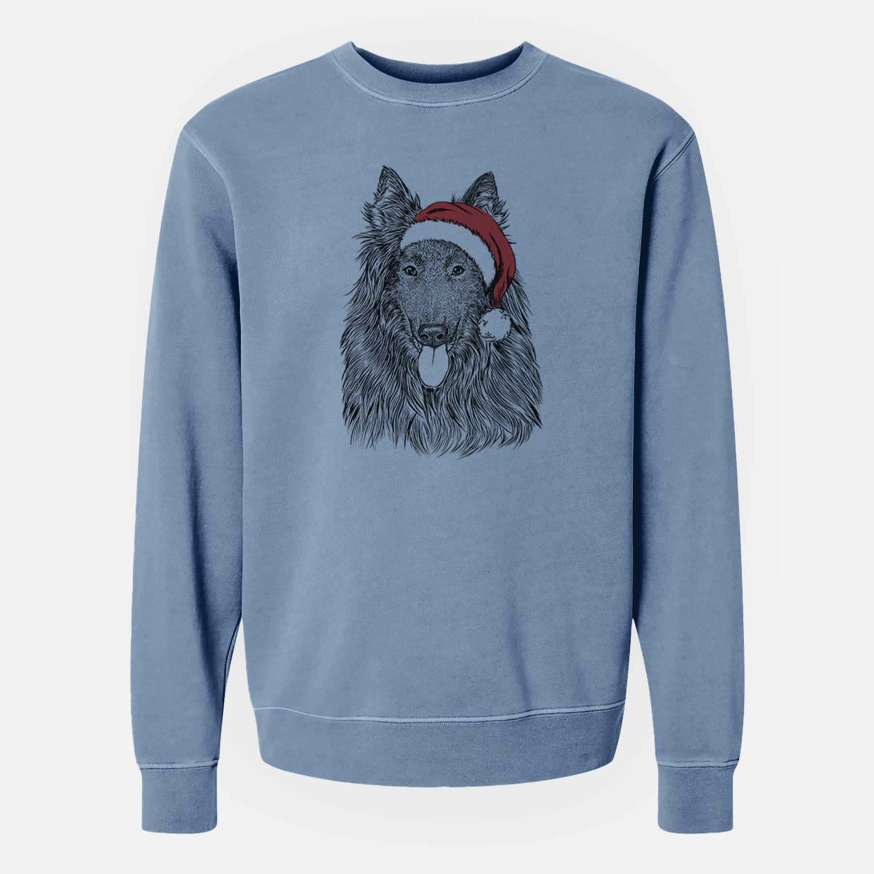 Santa Daan the Belgian Shepherd - Unisex Pigment Dyed Crew Sweatshirt