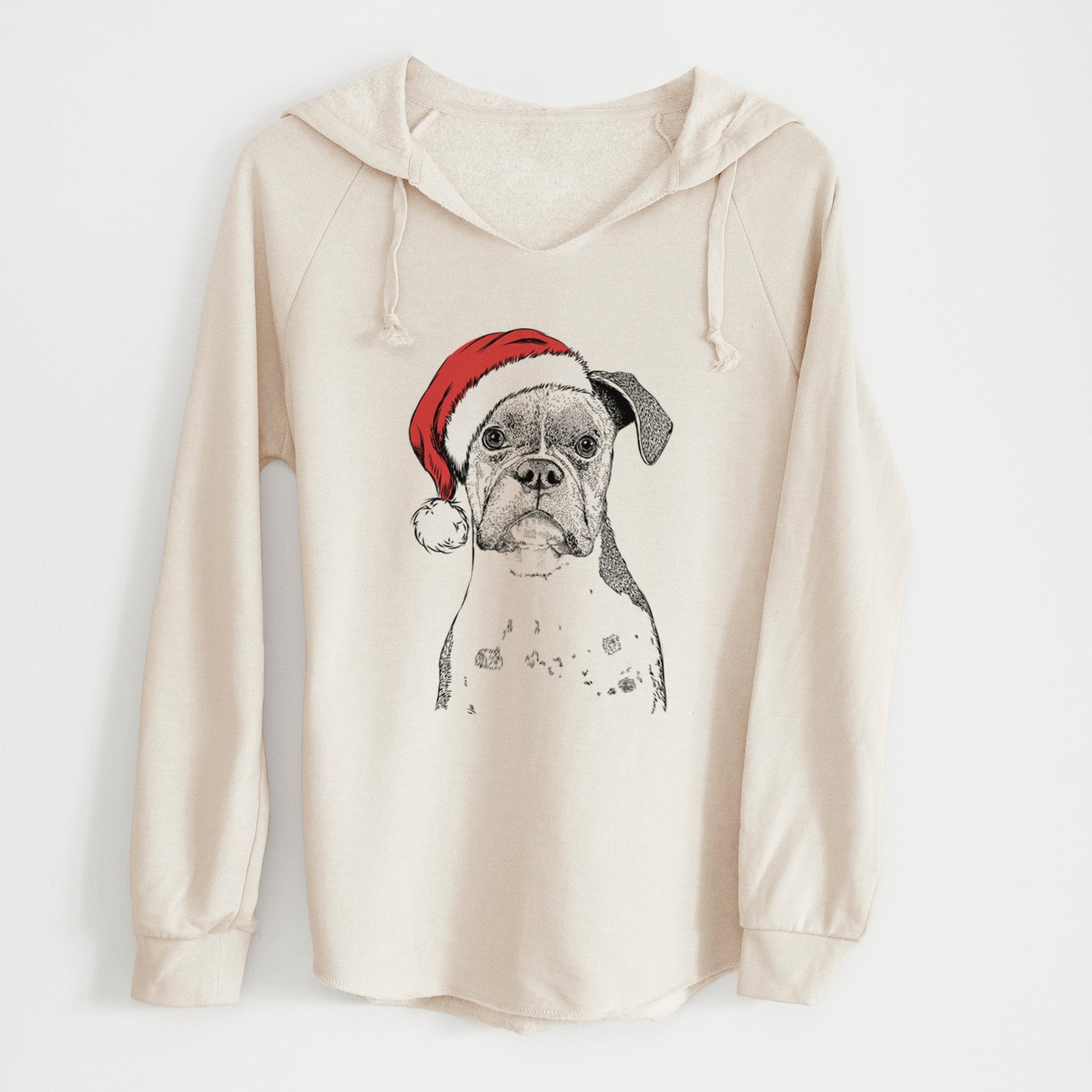 Santa Daisy the Boxer - Cali Wave Hooded Sweatshirt