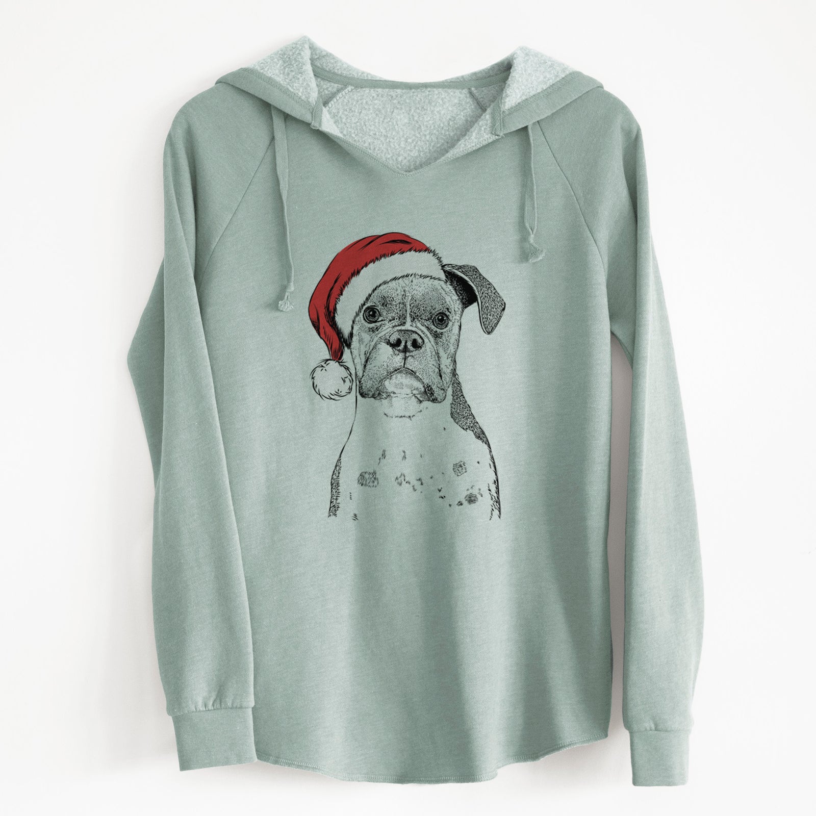 Santa Daisy the Boxer - Cali Wave Hooded Sweatshirt