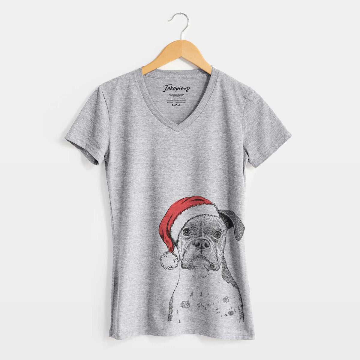 Santa Daisy the Boxer - Women's V-neck Shirt