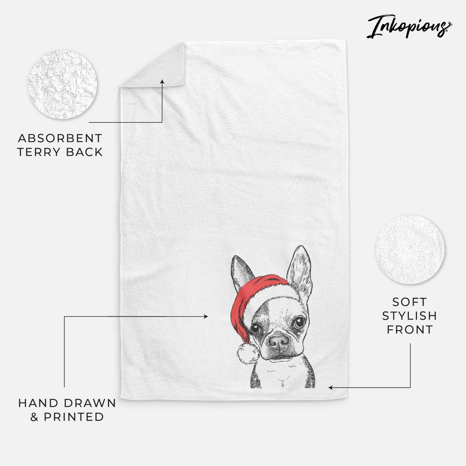 Daisy the Boston Terrier Decorative Hand Towel