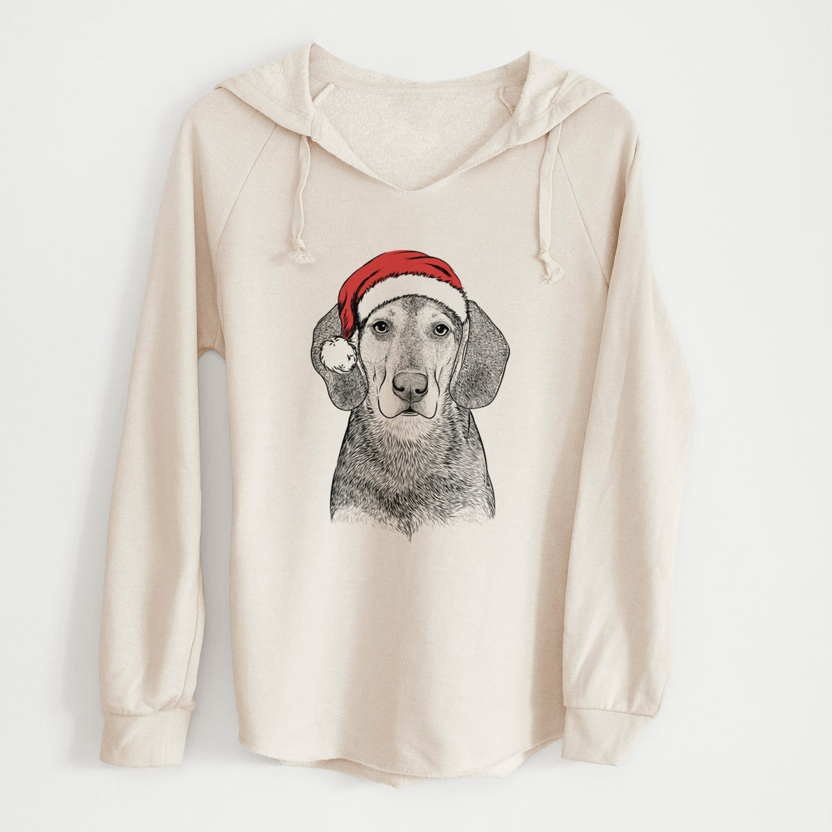 Santa Daisy the Hound Mix - Cali Wave Hooded Sweatshirt