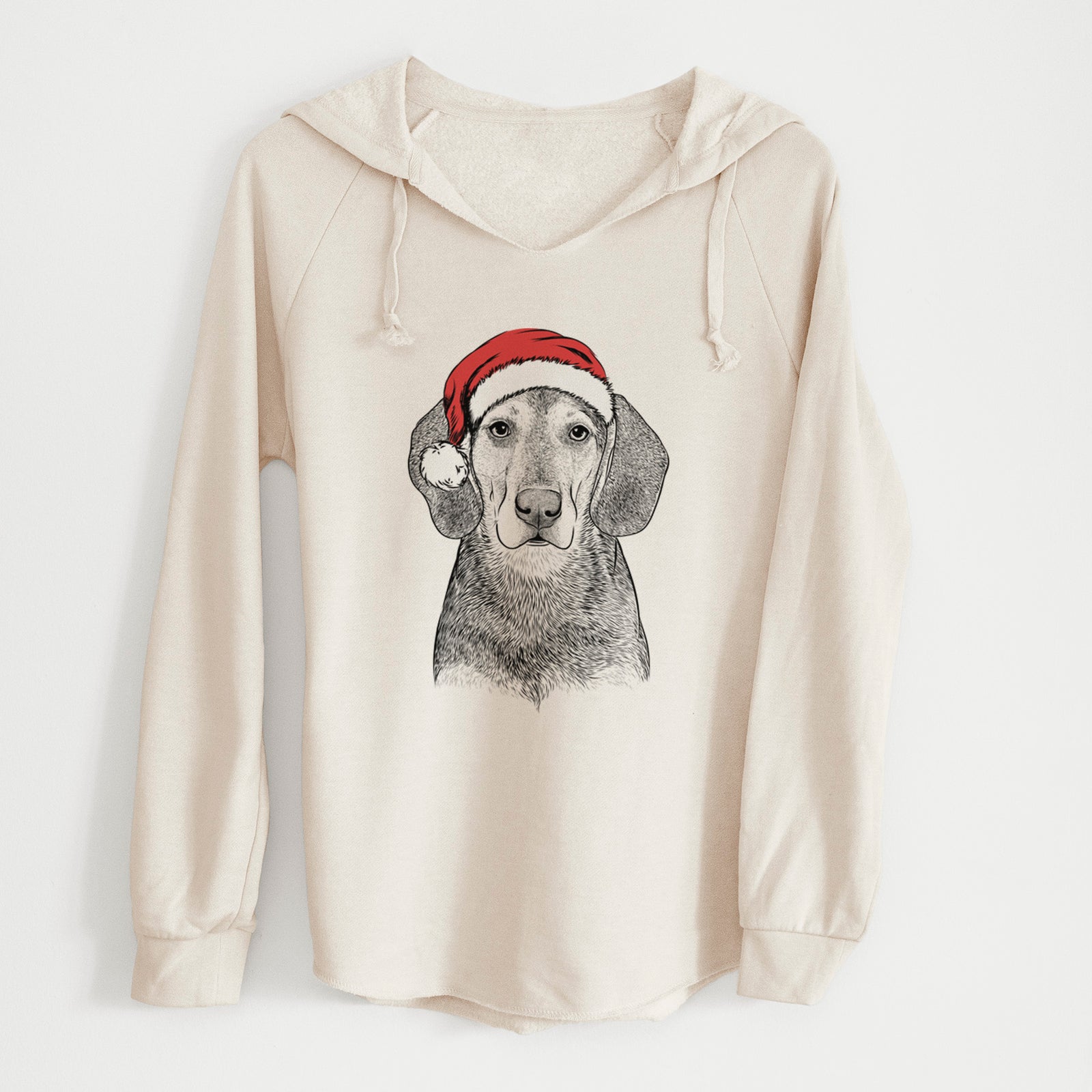 Santa Daisy the Hound Mix - Cali Wave Hooded Sweatshirt