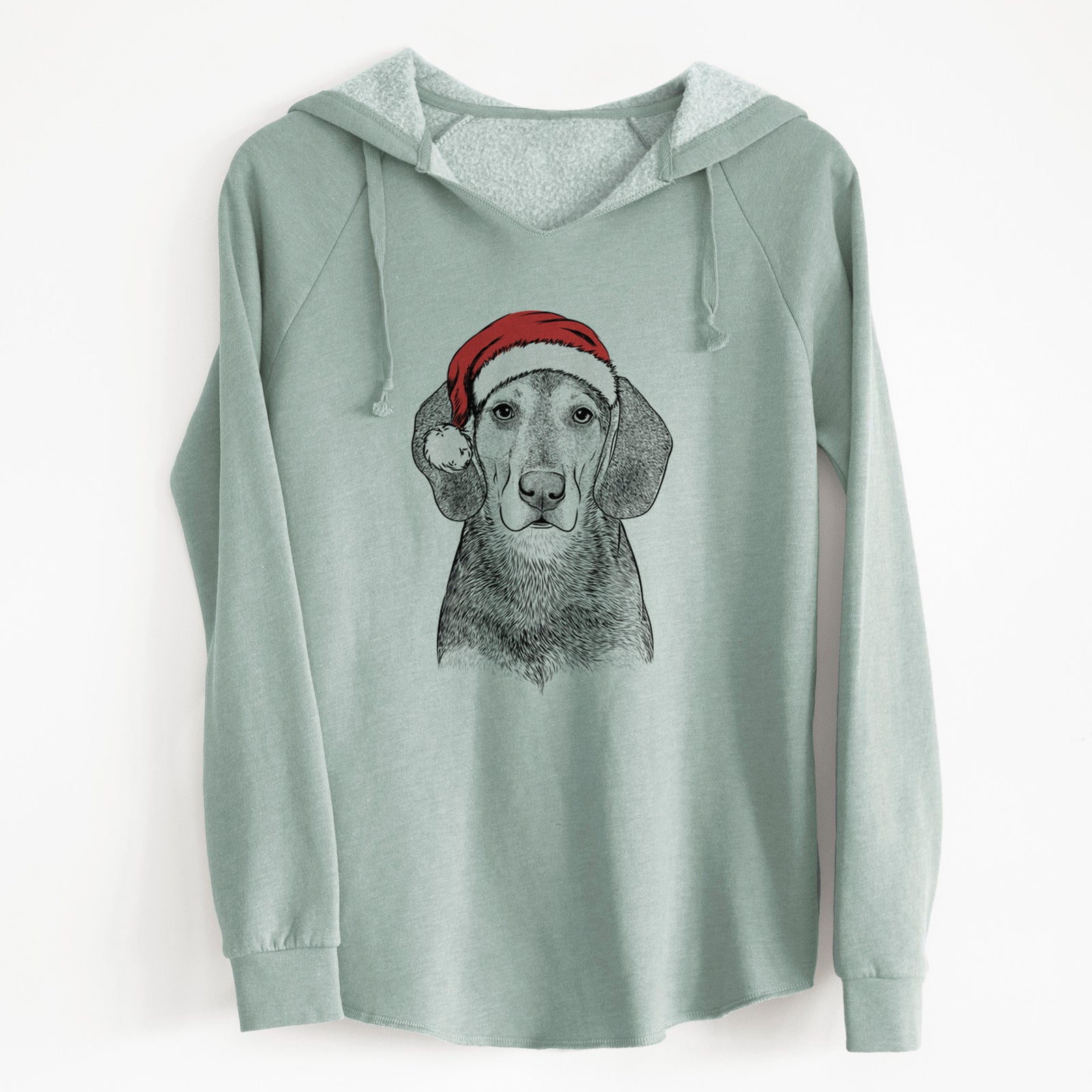 Santa Daisy the Hound Mix - Cali Wave Hooded Sweatshirt