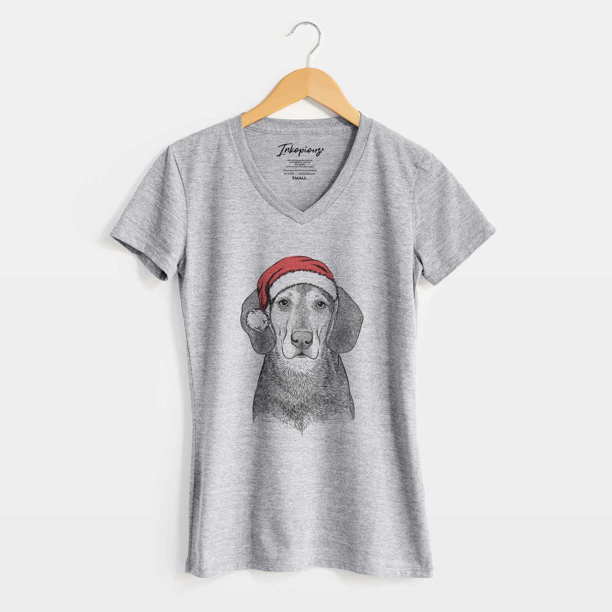 Santa Daisy the Hound Mix - Women's V-neck Shirt