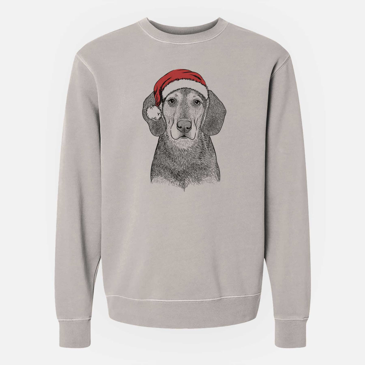 Santa Daisy the Hound Mix - Unisex Pigment Dyed Crew Sweatshirt