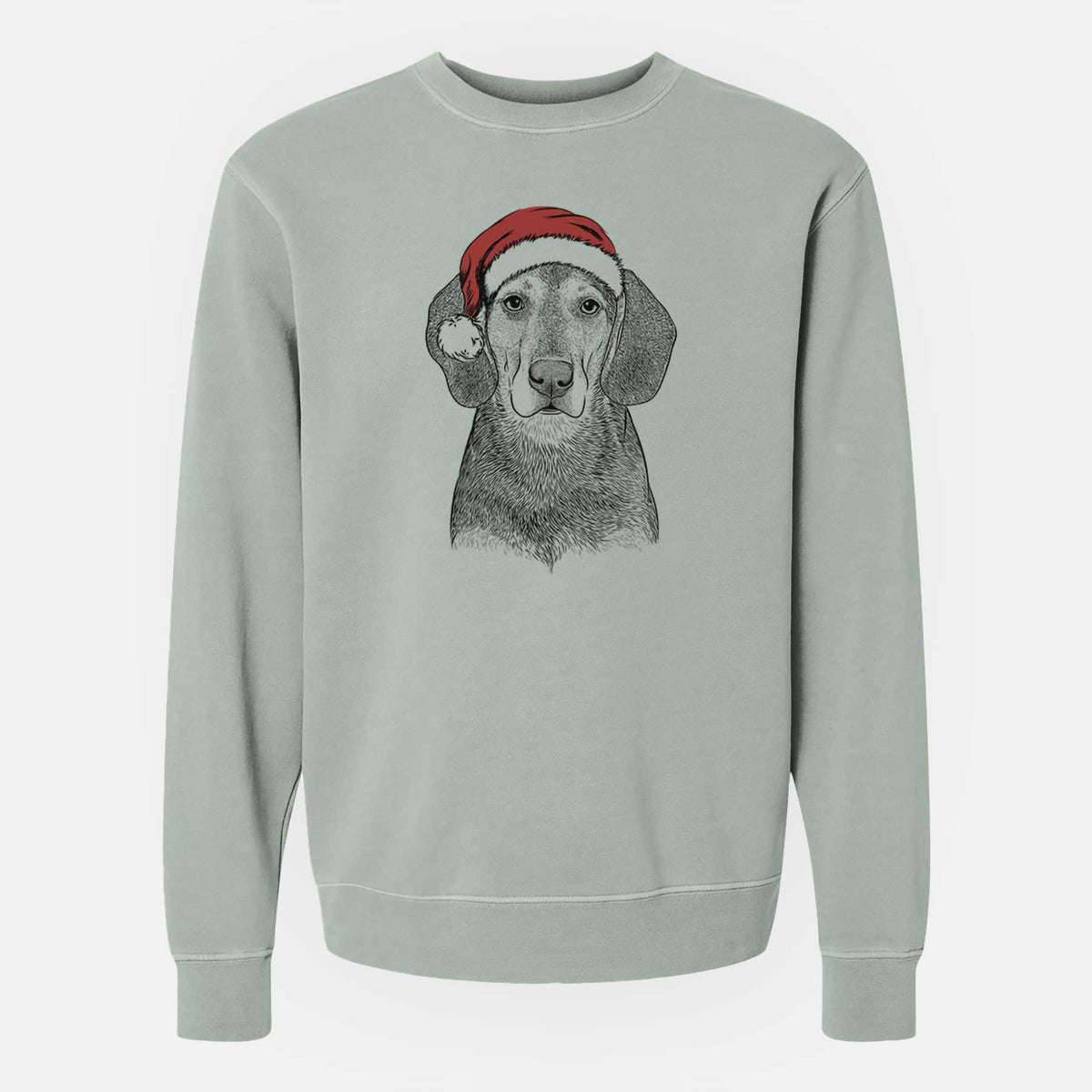 Santa Daisy the Hound Mix - Unisex Pigment Dyed Crew Sweatshirt