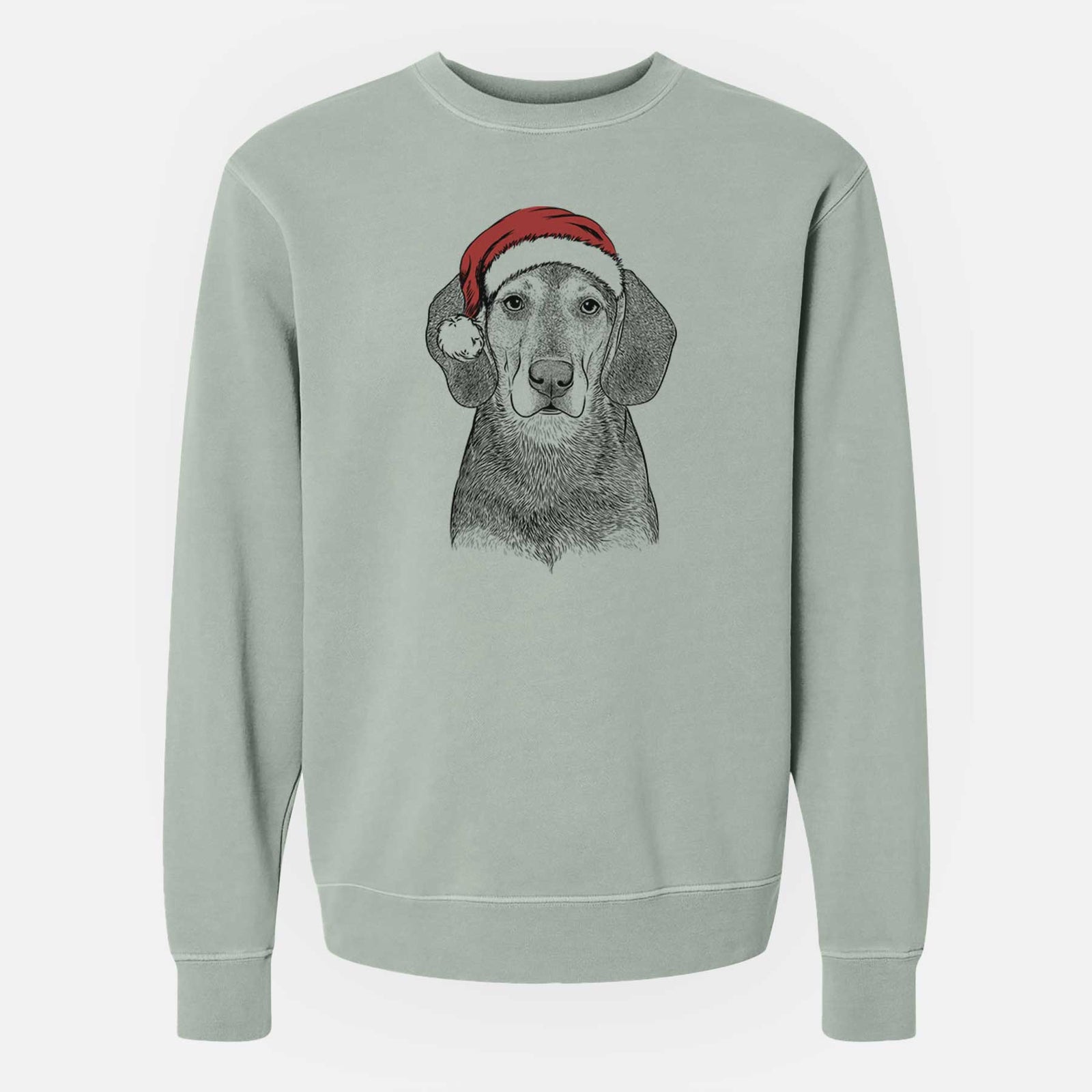 Santa Daisy the Hound Mix - Unisex Pigment Dyed Crew Sweatshirt