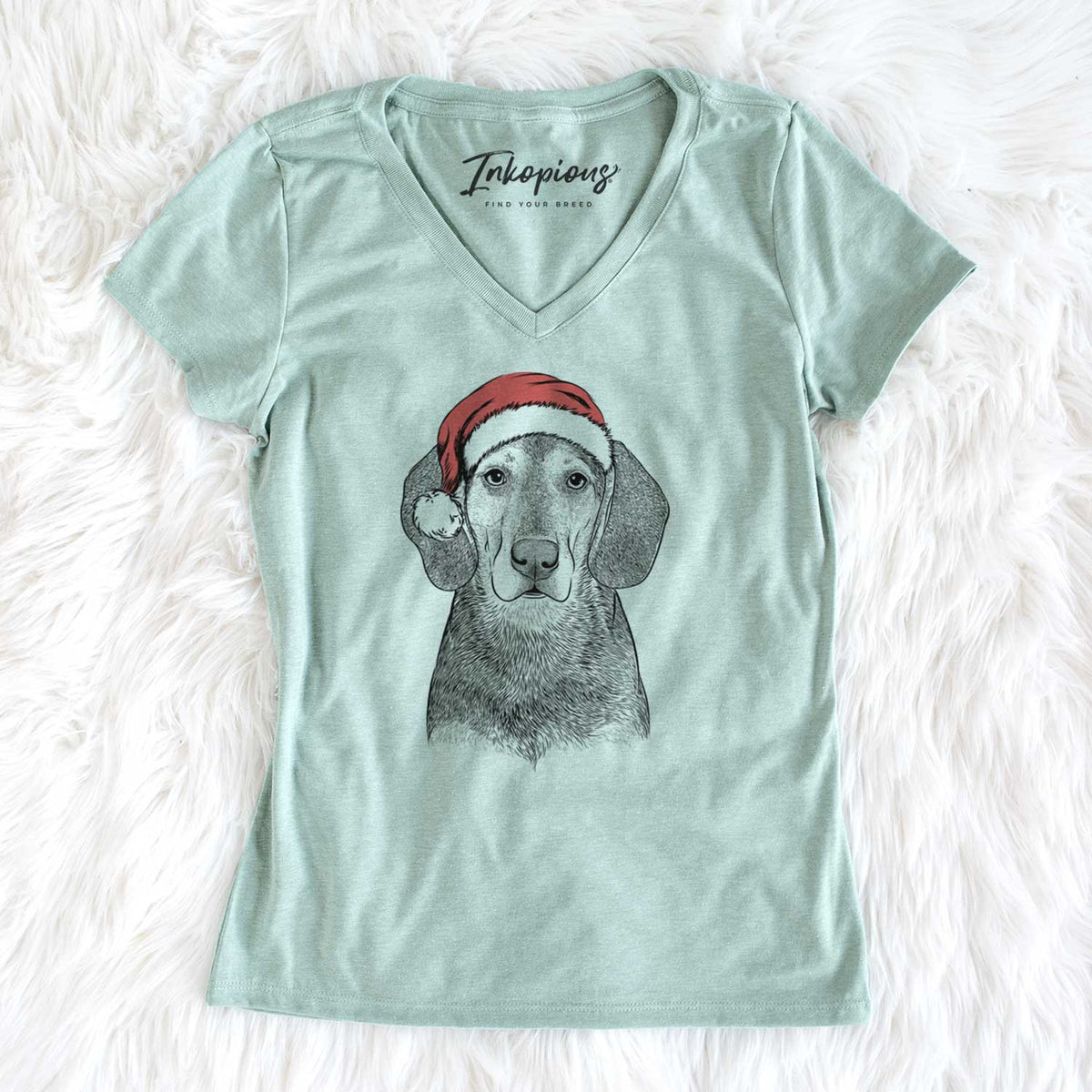 Santa Daisy the Hound Mix - Women's V-neck Shirt