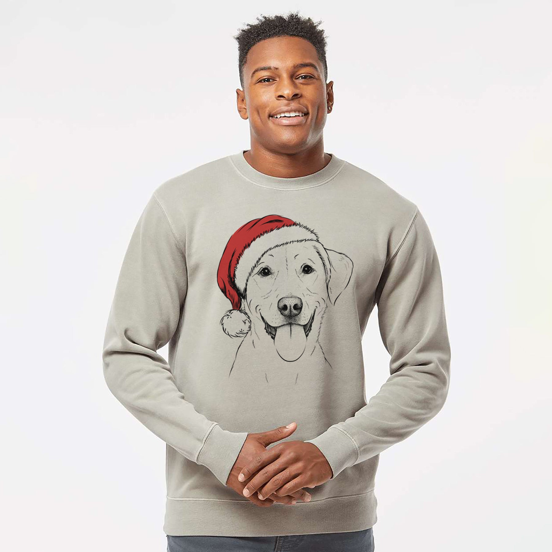 Santa Daisy the Labrador Retriever - Unisex Pigment Dyed Crew Sweatshirt