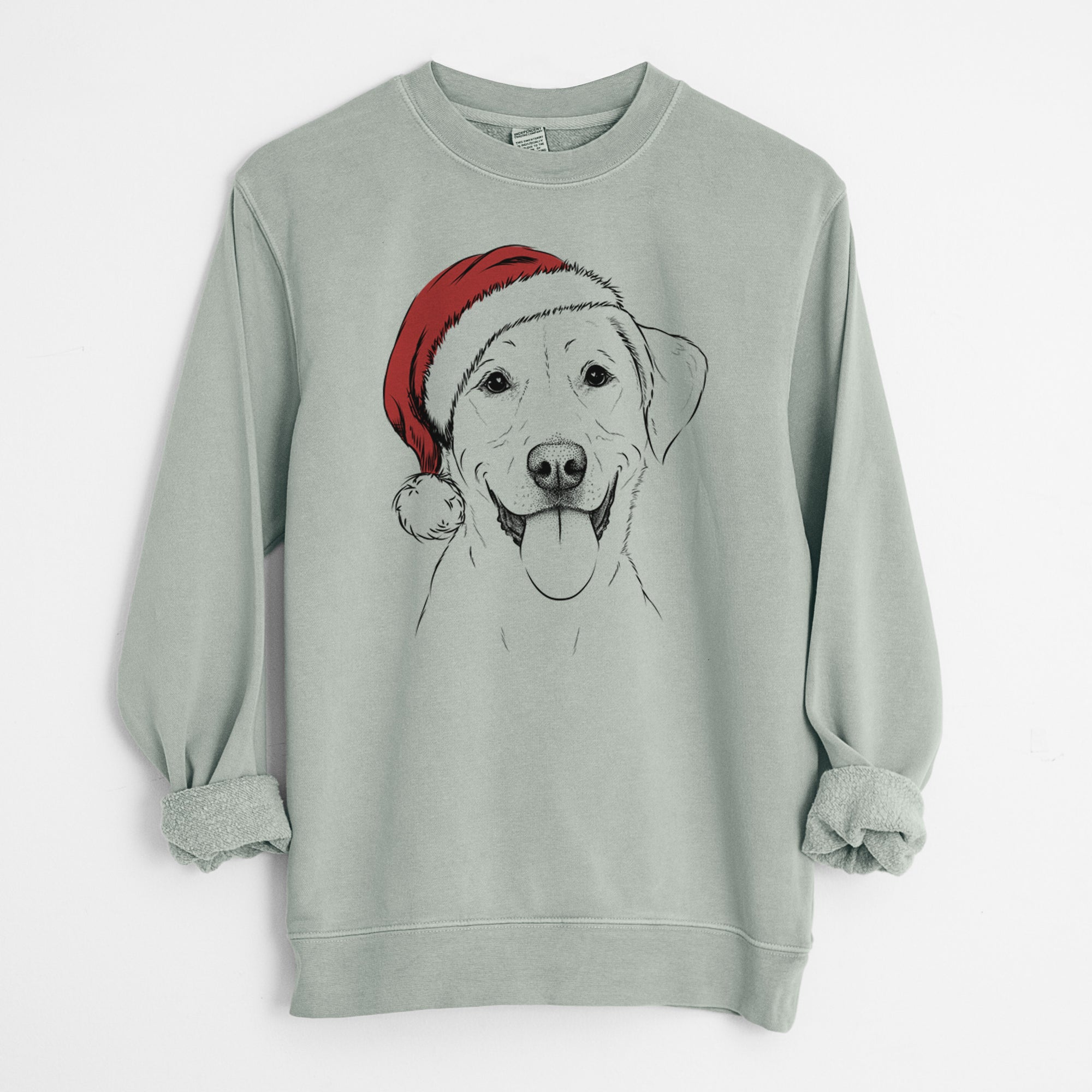 Santa Daisy the Labrador Retriever - Unisex Pigment Dyed Crew Sweatshirt