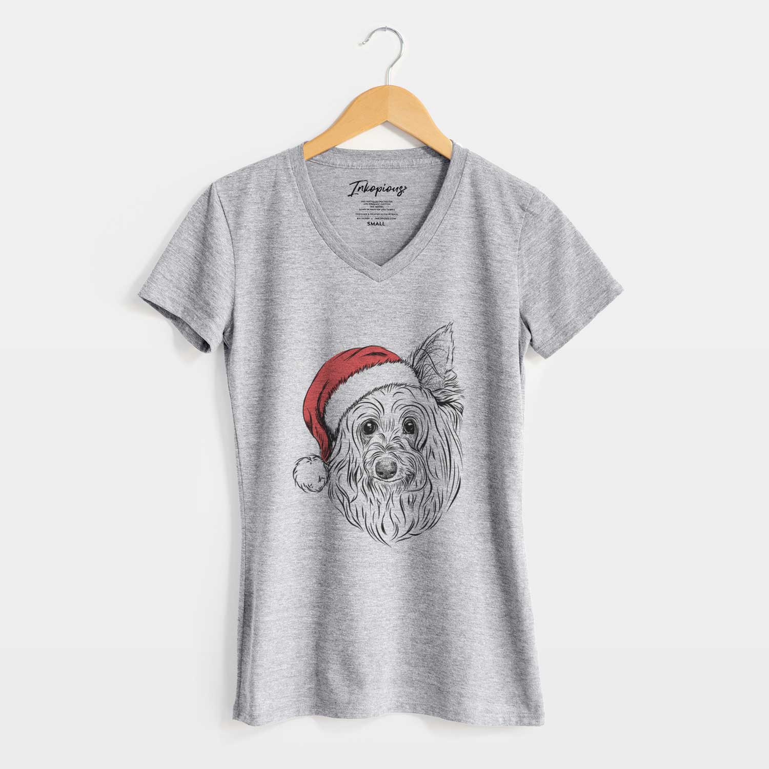 Santa Daisy May the Silky Terrier - Women's V-neck Shirt