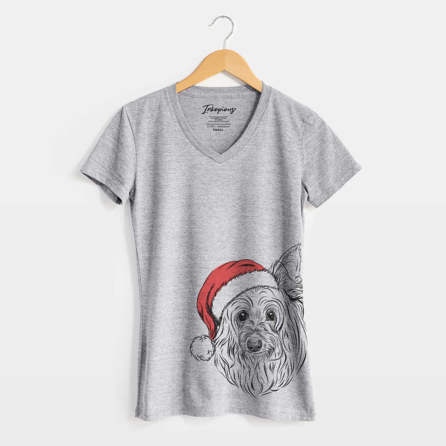 Santa Daisy May the Silky Terrier - Women's V-neck Shirt