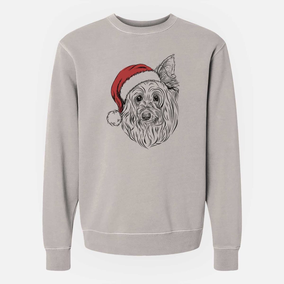 Santa Daisy May the Silky Terrier - Unisex Pigment Dyed Crew Sweatshirt