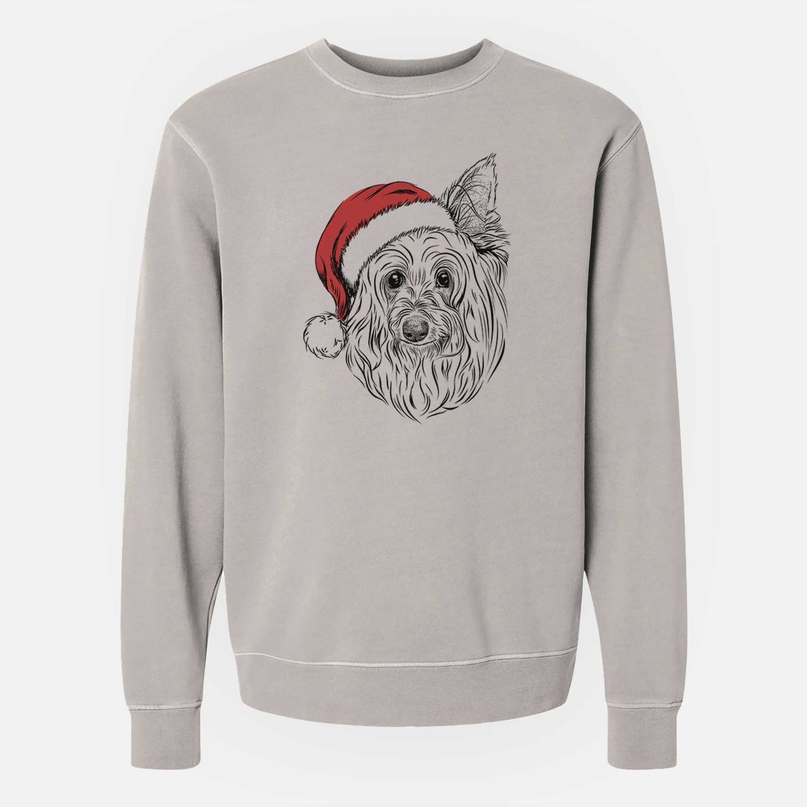 Santa Daisy May the Silky Terrier - Unisex Pigment Dyed Crew Sweatshirt
