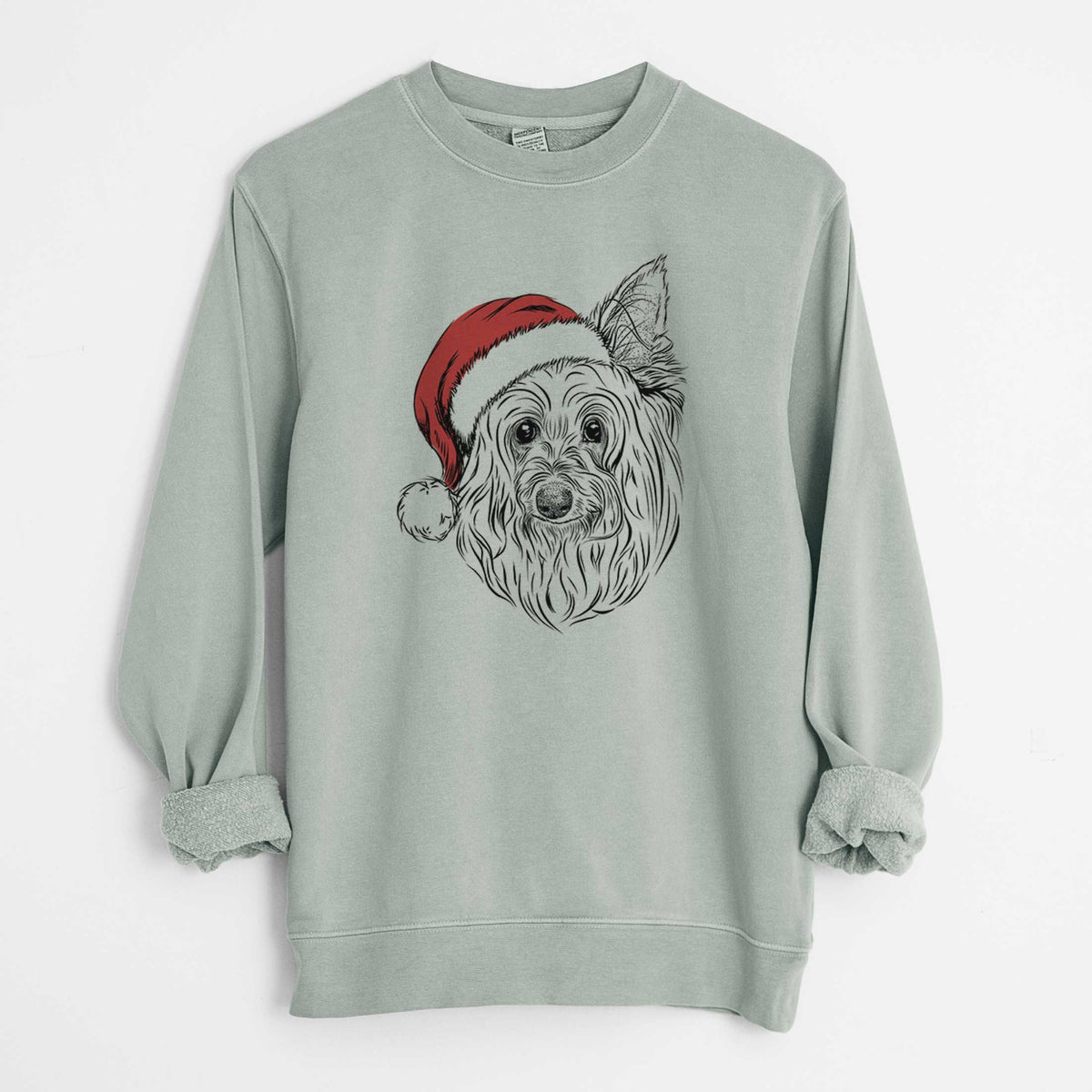 Santa Daisy May the Silky Terrier - Unisex Pigment Dyed Crew Sweatshirt