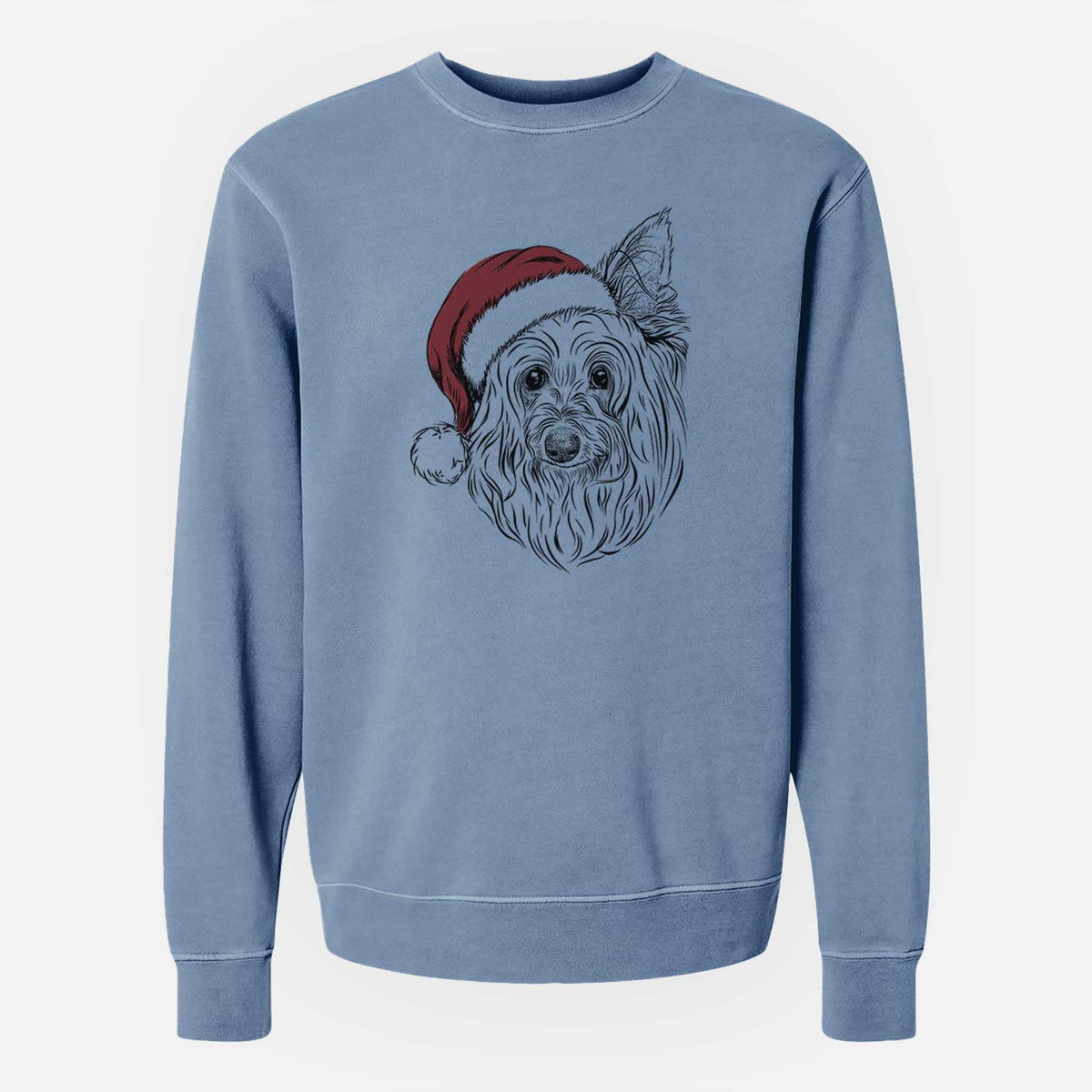 Santa Daisy May the Silky Terrier - Unisex Pigment Dyed Crew Sweatshirt