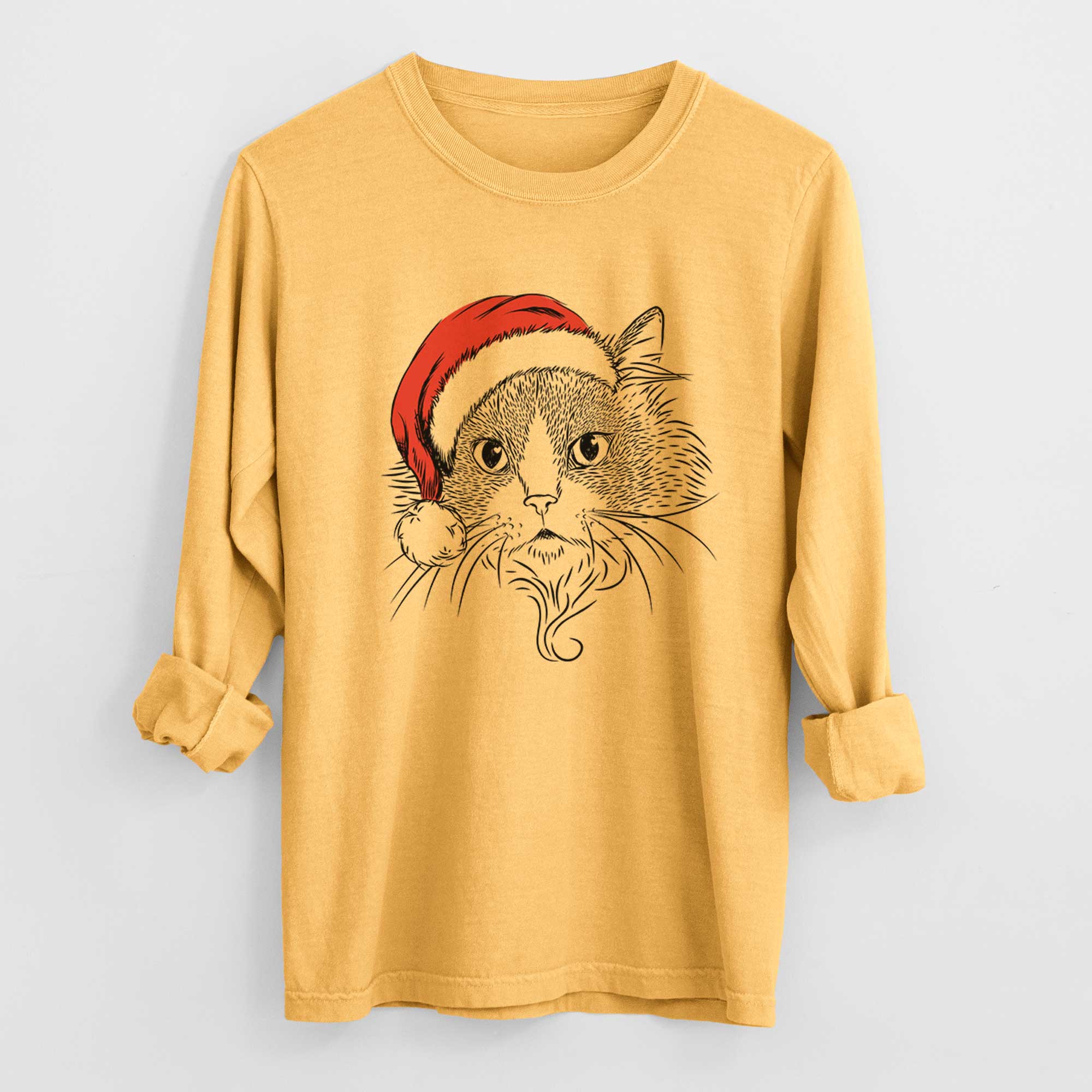 Santa Daniel the Ragdoll Cat - Heavyweight 100% Cotton Long Sleeve