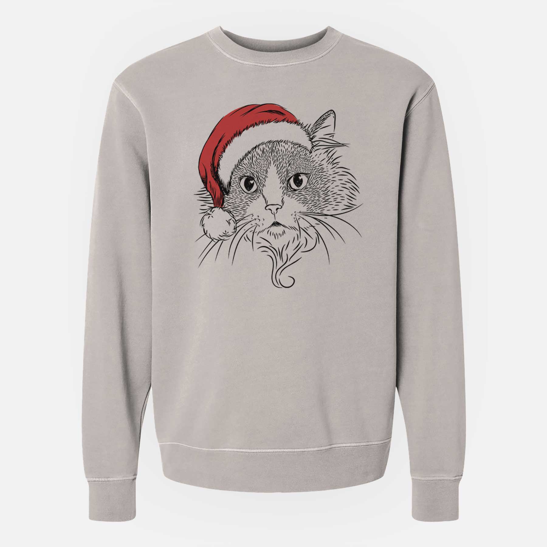 Santa Daniel the Ragdoll Cat - Unisex Pigment Dyed Crew Sweatshirt