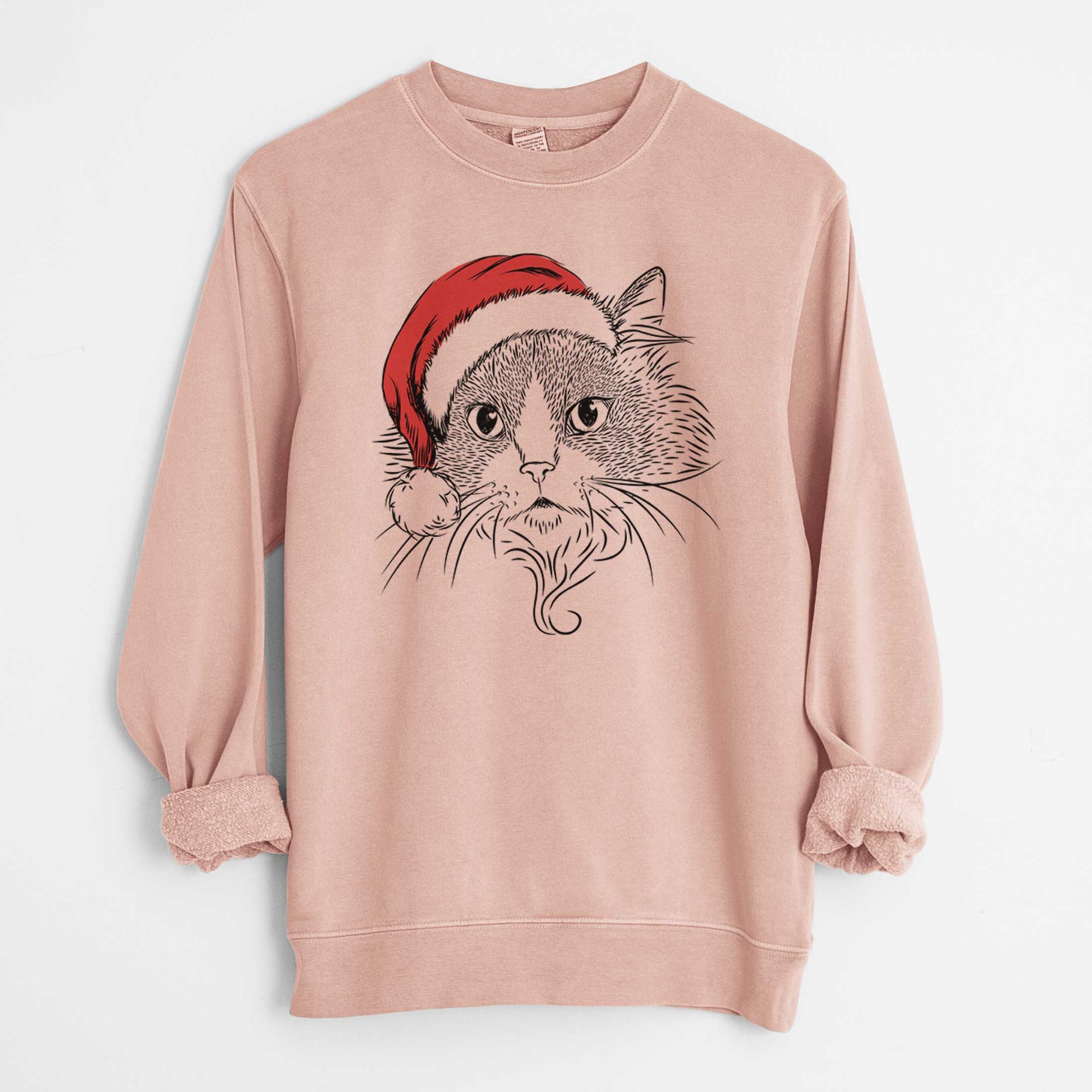 Santa Daniel the Ragdoll Cat - Unisex Pigment Dyed Crew Sweatshirt