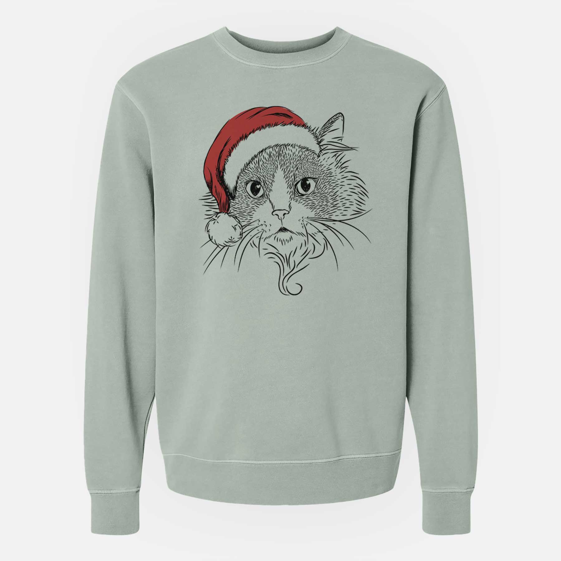 Santa Daniel the Ragdoll Cat - Unisex Pigment Dyed Crew Sweatshirt