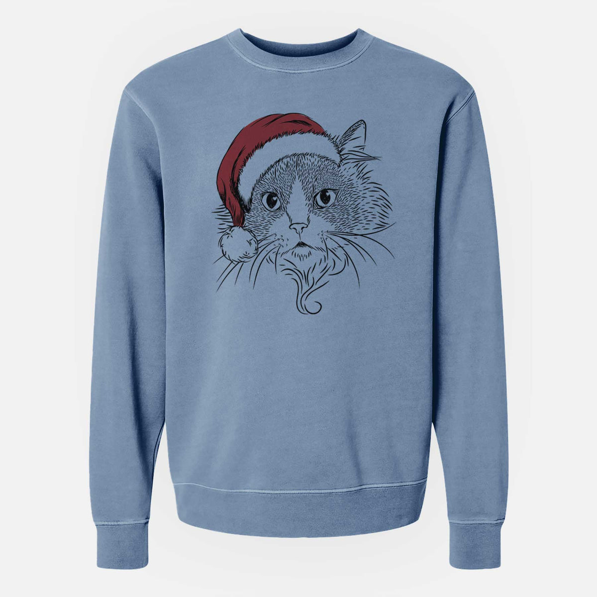 Santa Daniel the Ragdoll Cat - Unisex Pigment Dyed Crew Sweatshirt