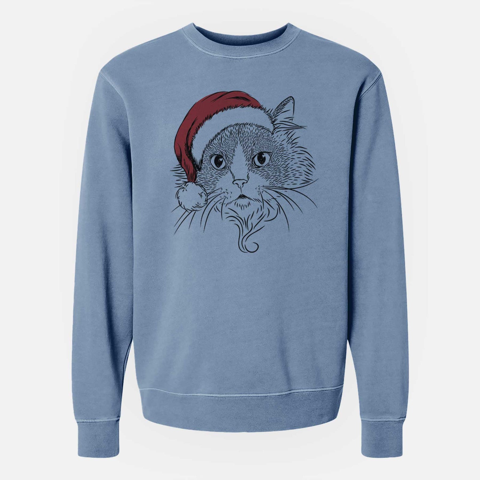 Santa Daniel the Ragdoll Cat - Unisex Pigment Dyed Crew Sweatshirt