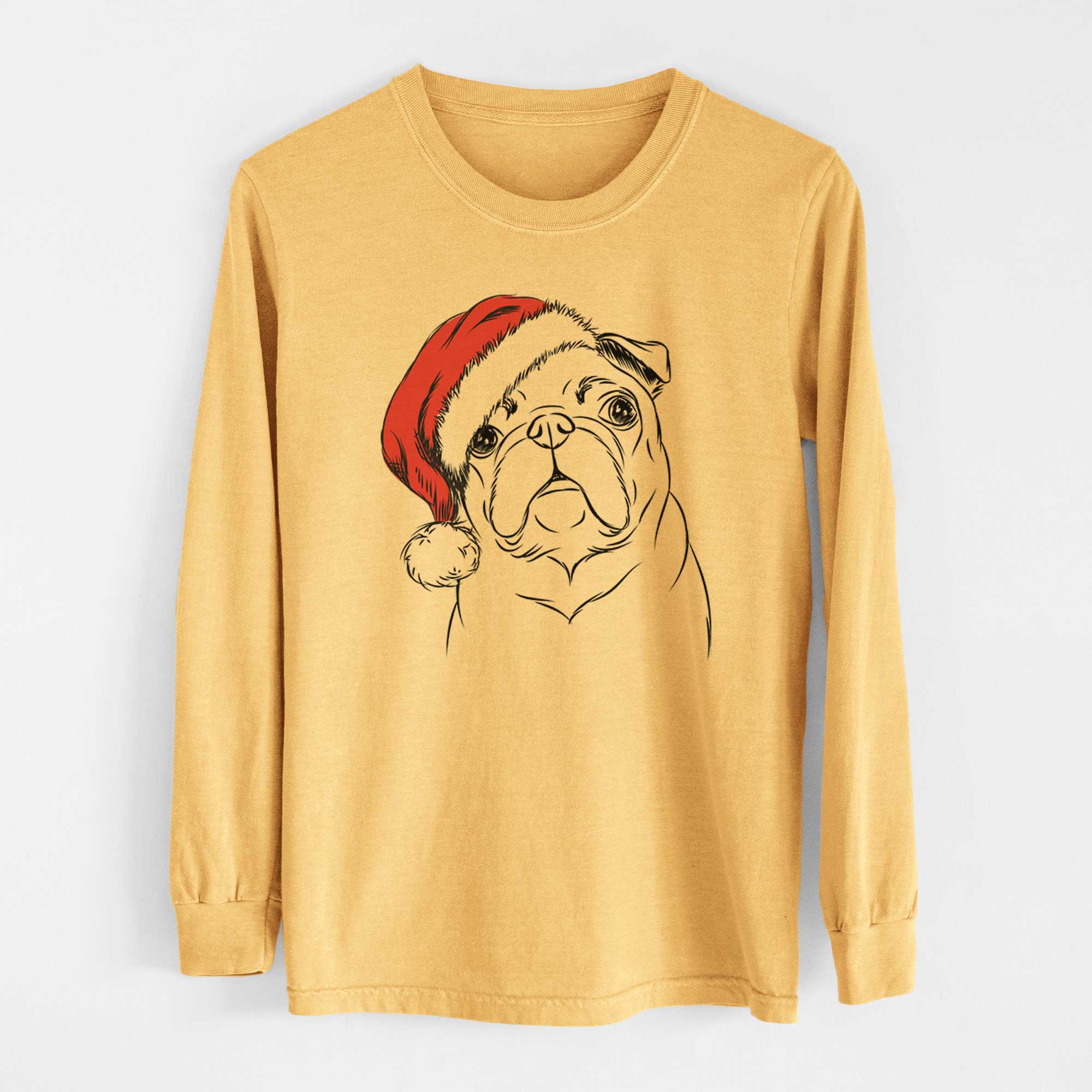 Santa Darling Chloe the Pug - Heavyweight 100% Cotton Long Sleeve