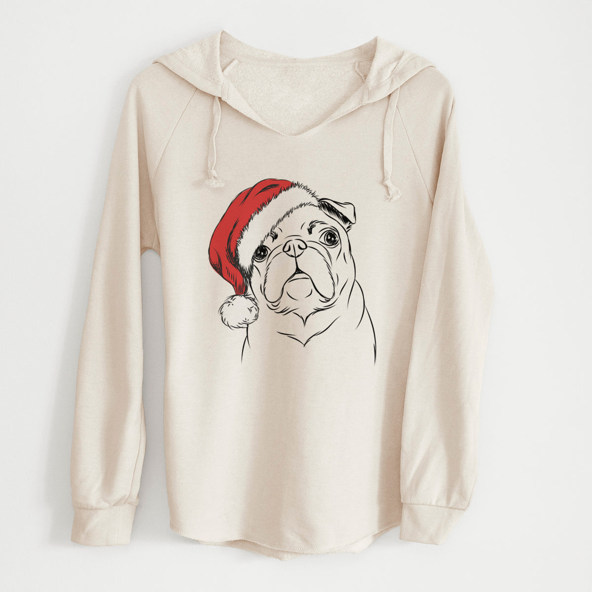 Santa Darling Chloe the Pug - Cali Wave Hooded Sweatshirt