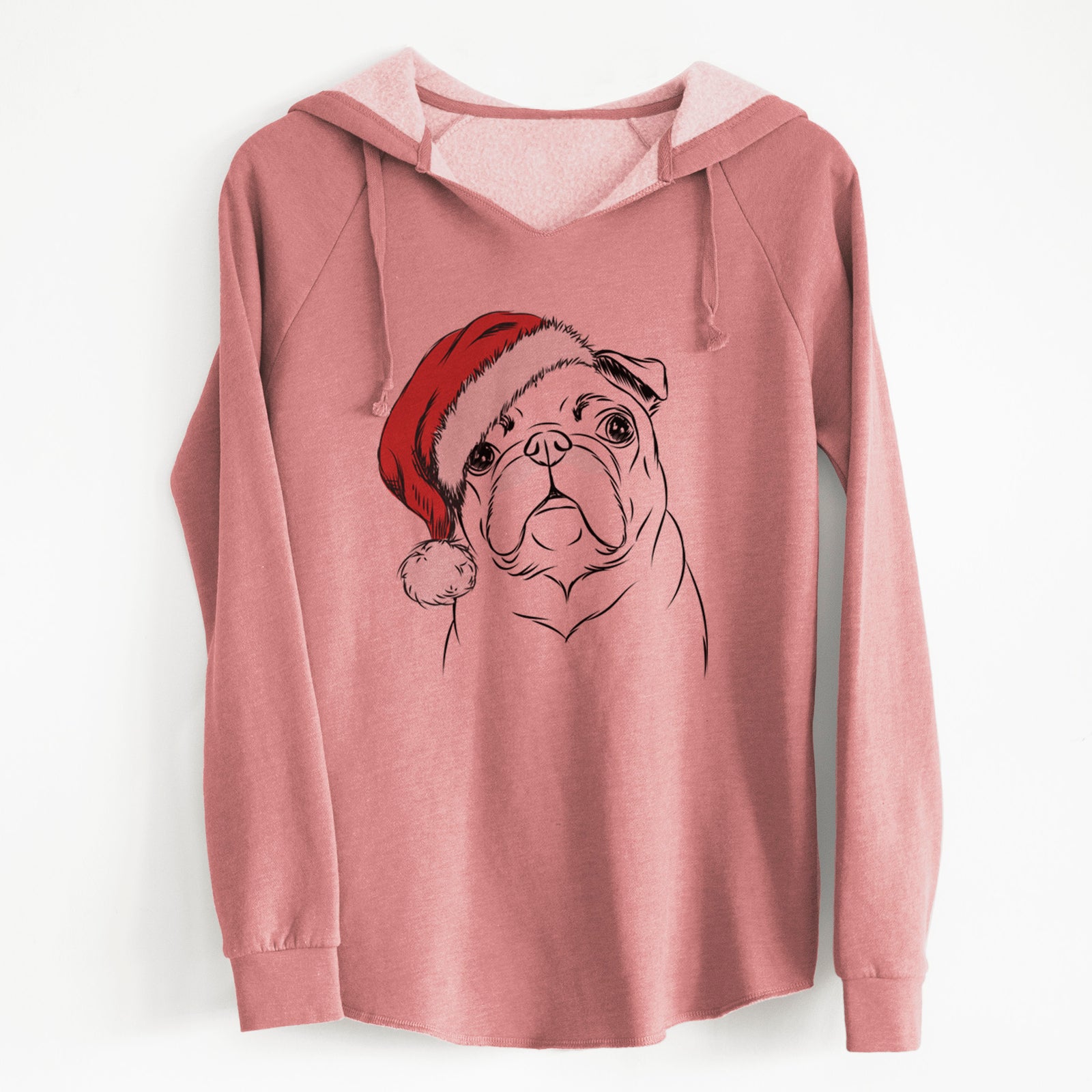 Santa Darling Chloe the Pug - Cali Wave Hooded Sweatshirt
