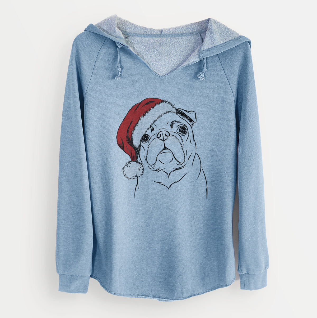 Santa Darling Chloe the Pug - Cali Wave Hooded Sweatshirt