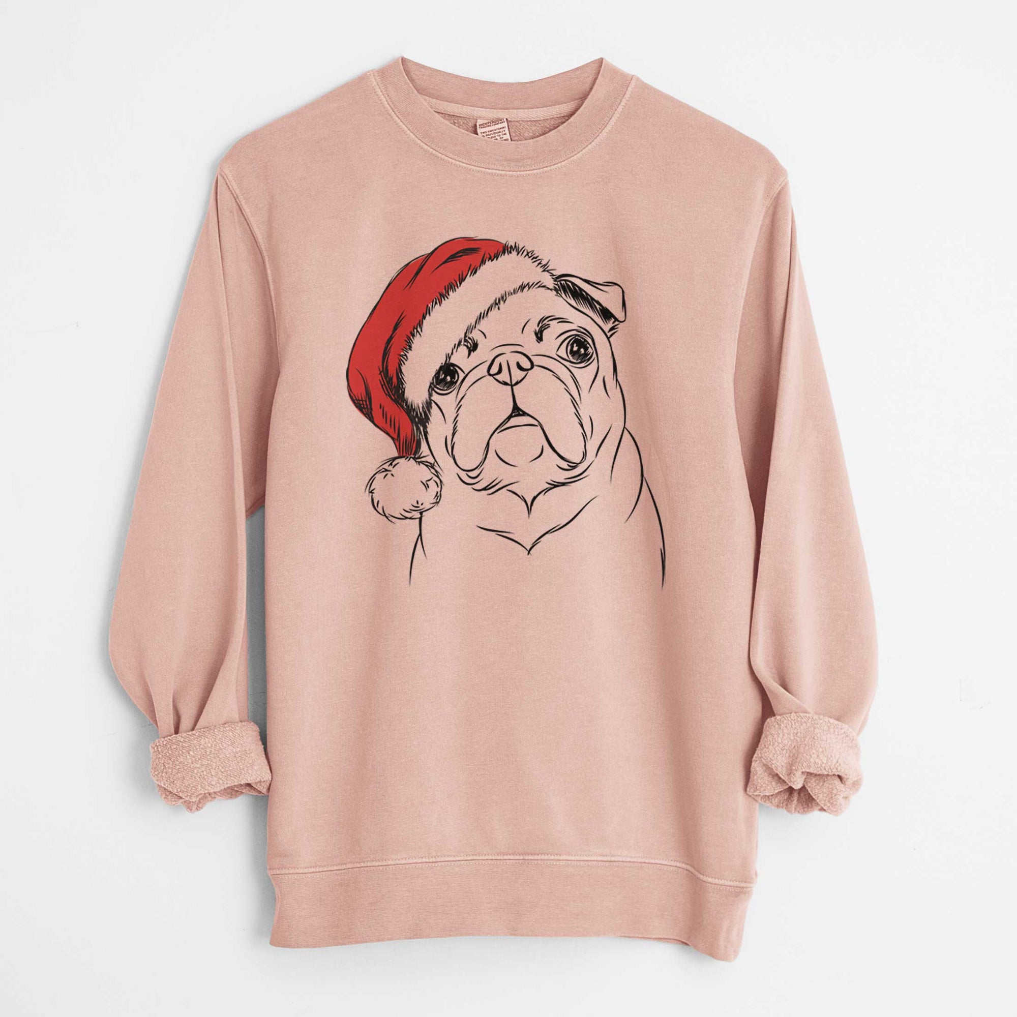 Santa Darling Chloe the Pug - Unisex Pigment Dyed Crew Sweatshirt