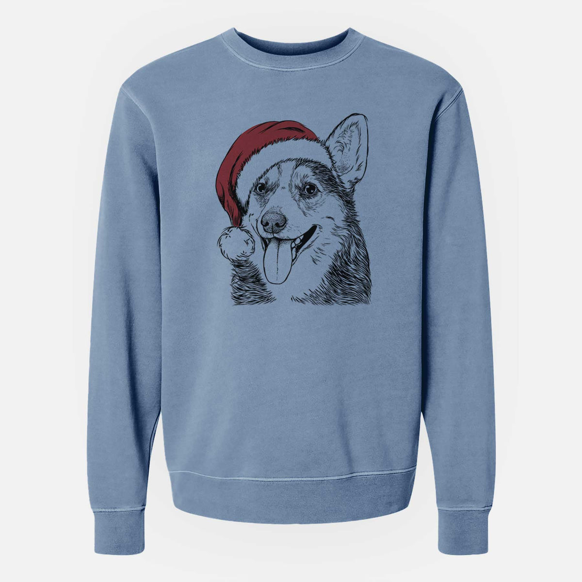 Santa Darma the Corgi - Unisex Pigment Dyed Crew Sweatshirt