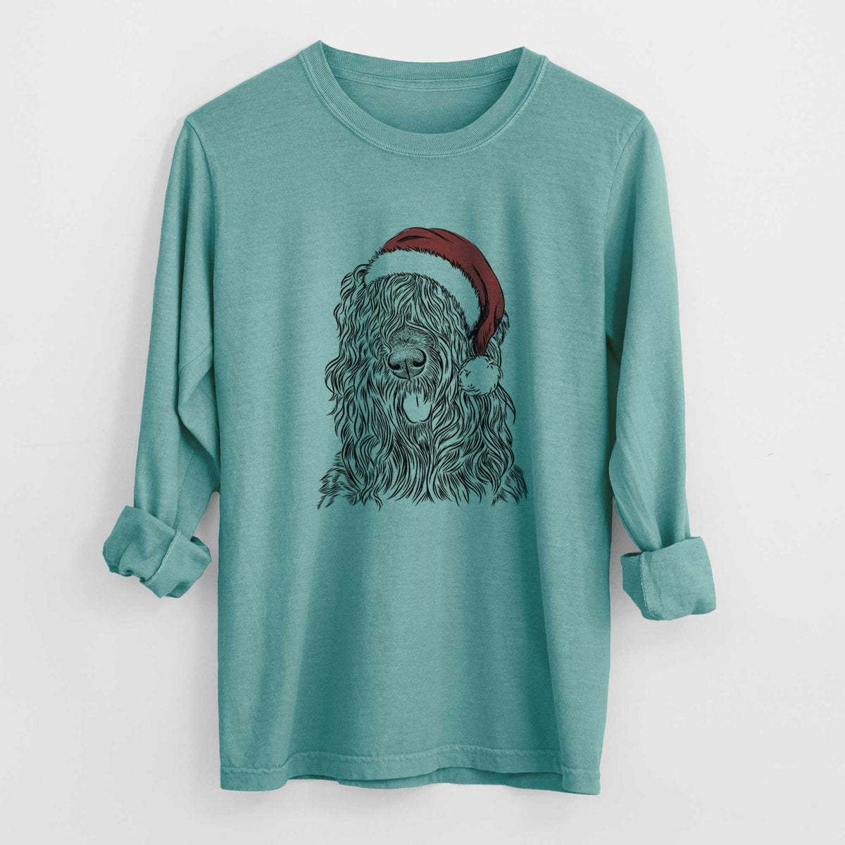 Santa Darryl the Black Russian Terrier - Heavyweight 100% Cotton Long Sleeve