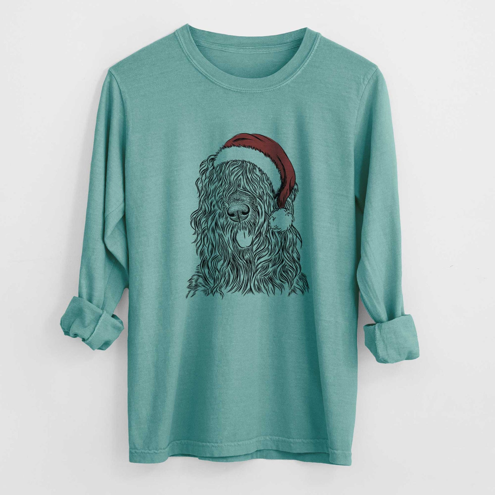 Santa Darryl the Black Russian Terrier - Heavyweight 100% Cotton Long Sleeve