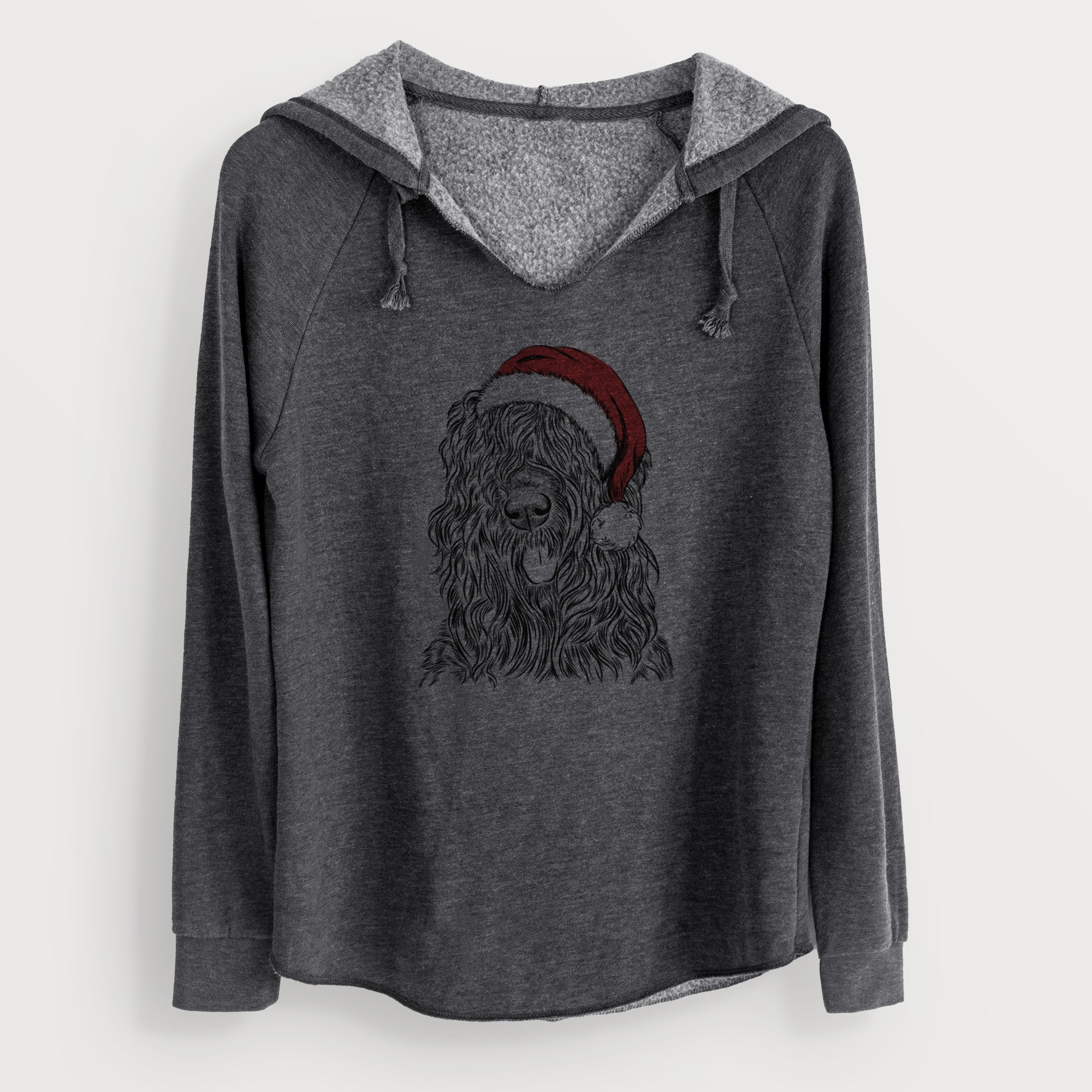 Santa Darryl the Black Russian Terrier - Cali Wave Hooded Sweatshirt