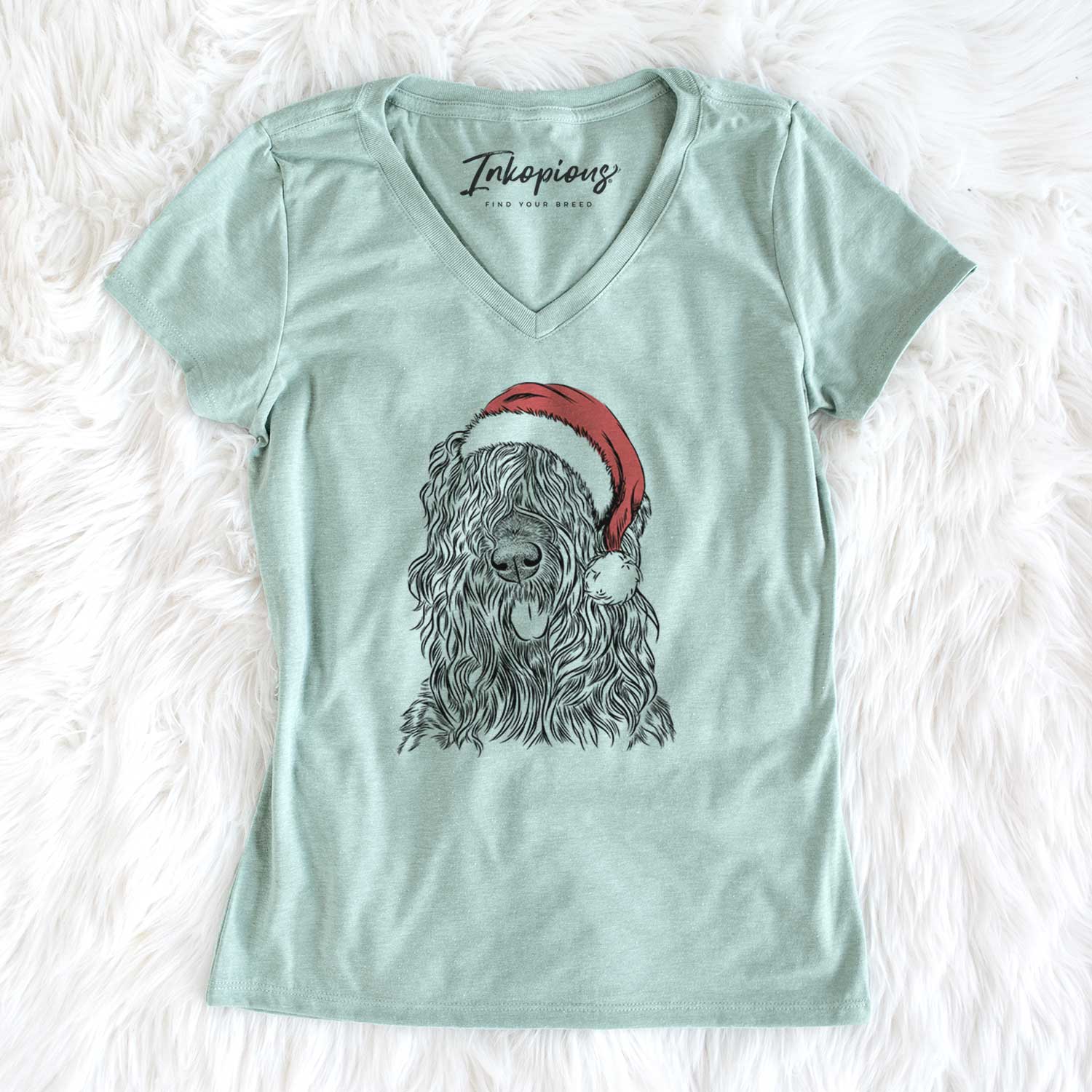 Santa Darryl the Black Russian Terrier - Women's V-neck Shirt