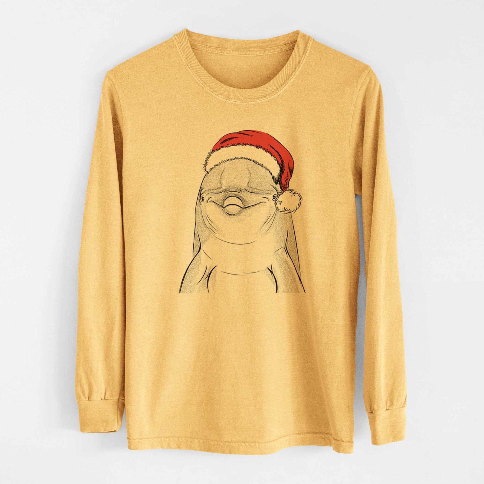 Santa Dave the Dolphin - Heavyweight 100% Cotton Long Sleeve