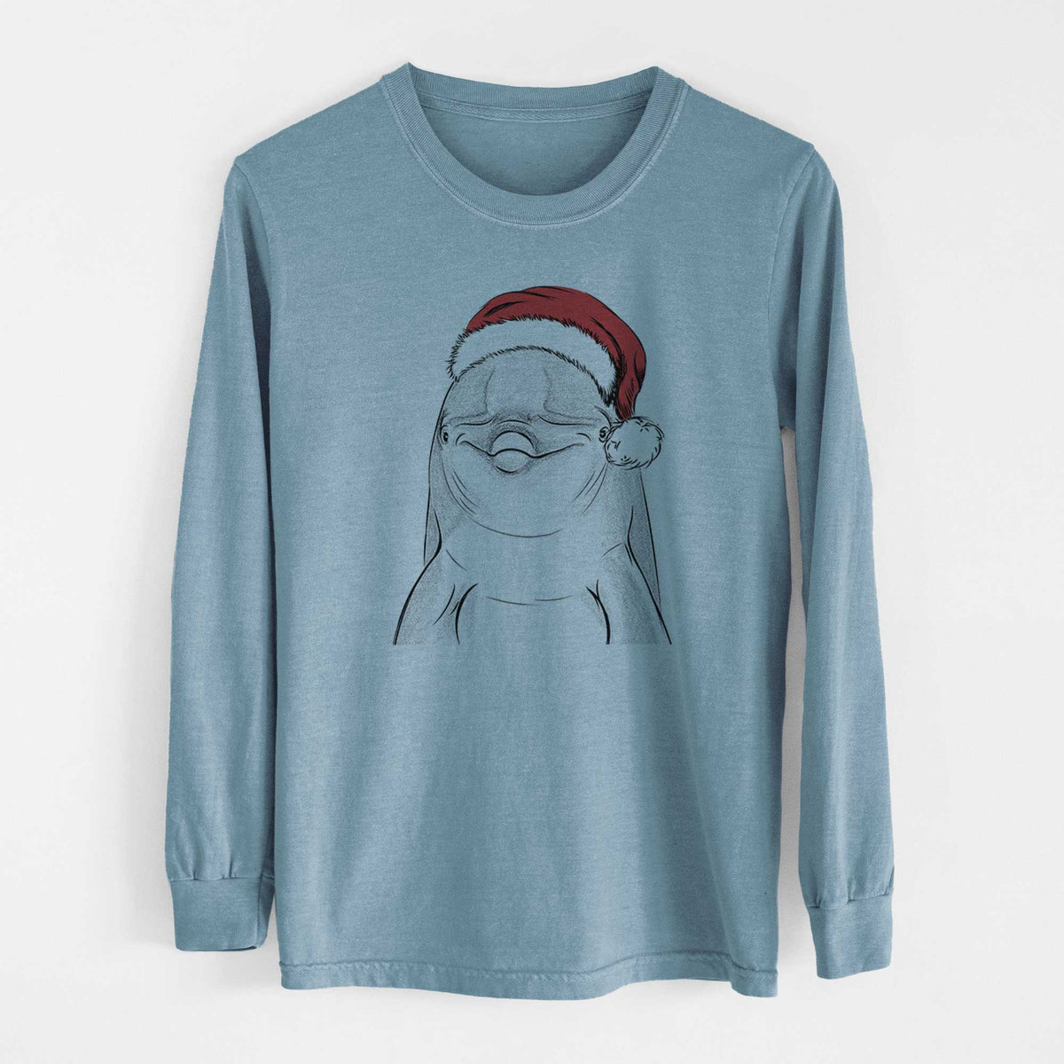 Santa Dave the Dolphin - Heavyweight 100% Cotton Long Sleeve