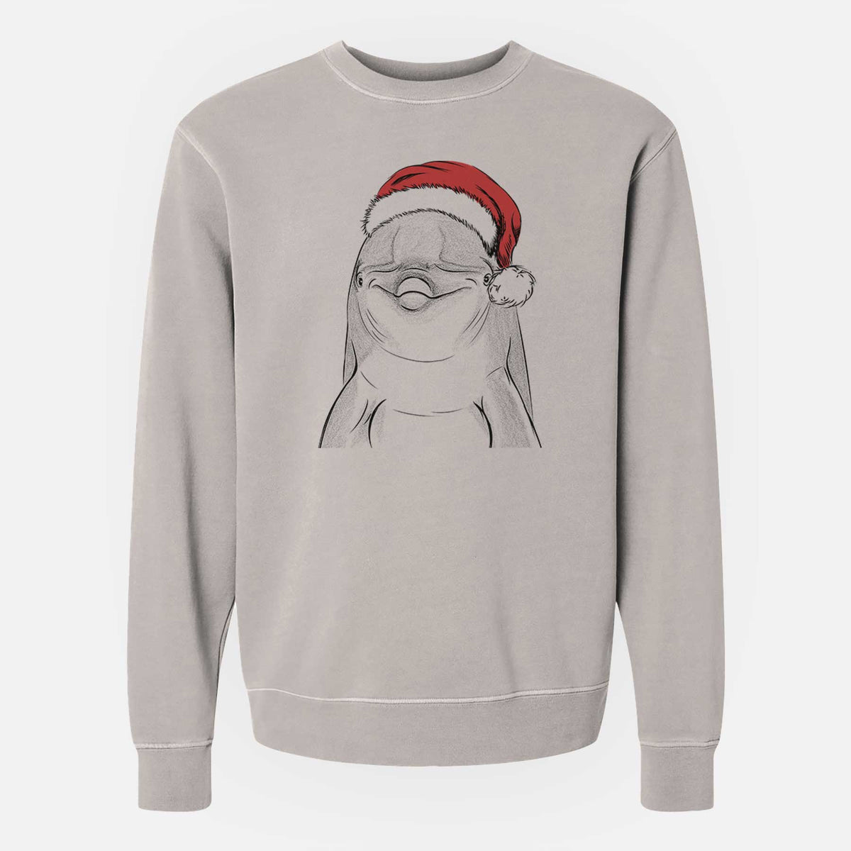 Santa Dave the Dolphin - Unisex Pigment Dyed Crew Sweatshirt