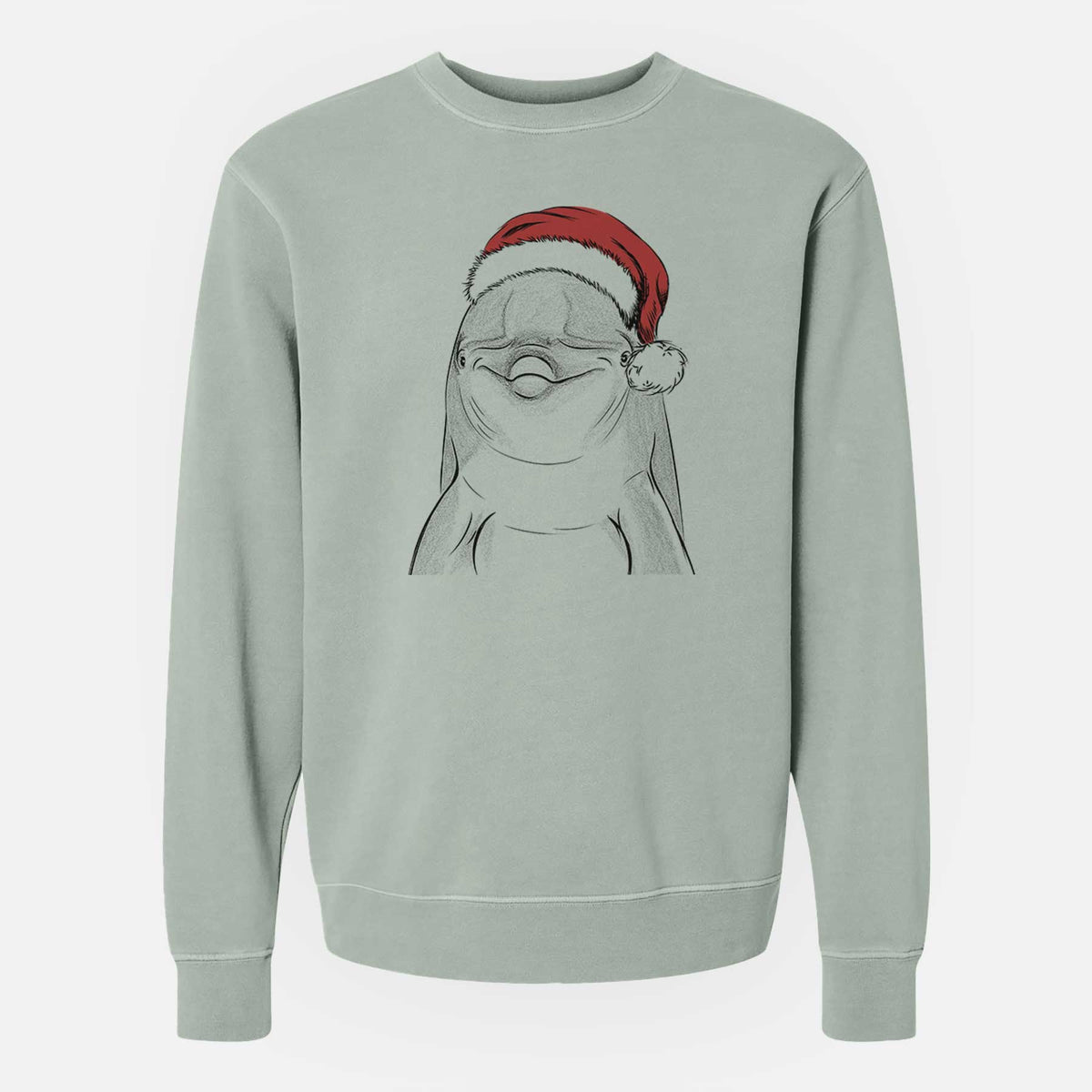 Santa Dave the Dolphin - Unisex Pigment Dyed Crew Sweatshirt