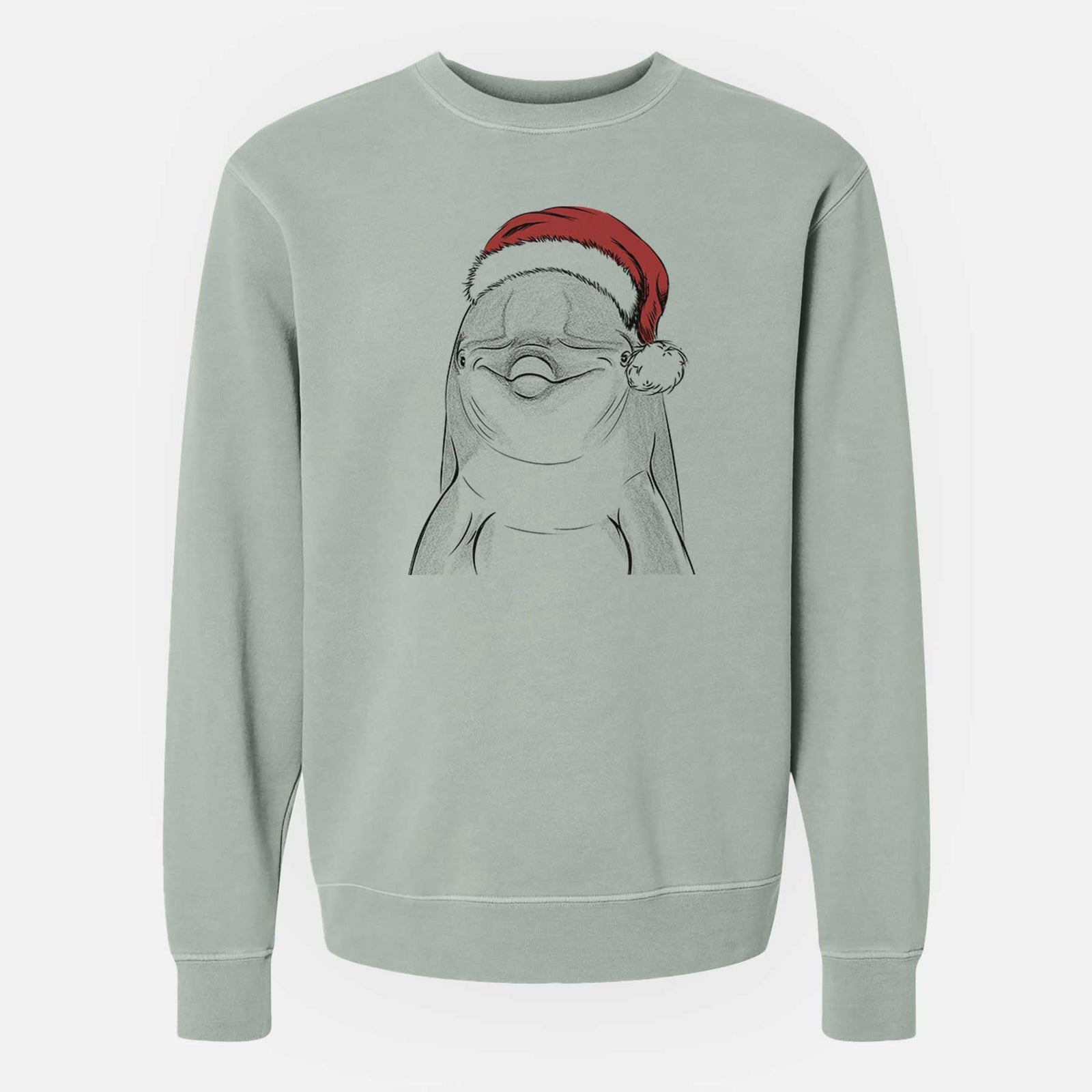 Santa Dave the Dolphin - Unisex Pigment Dyed Crew Sweatshirt
