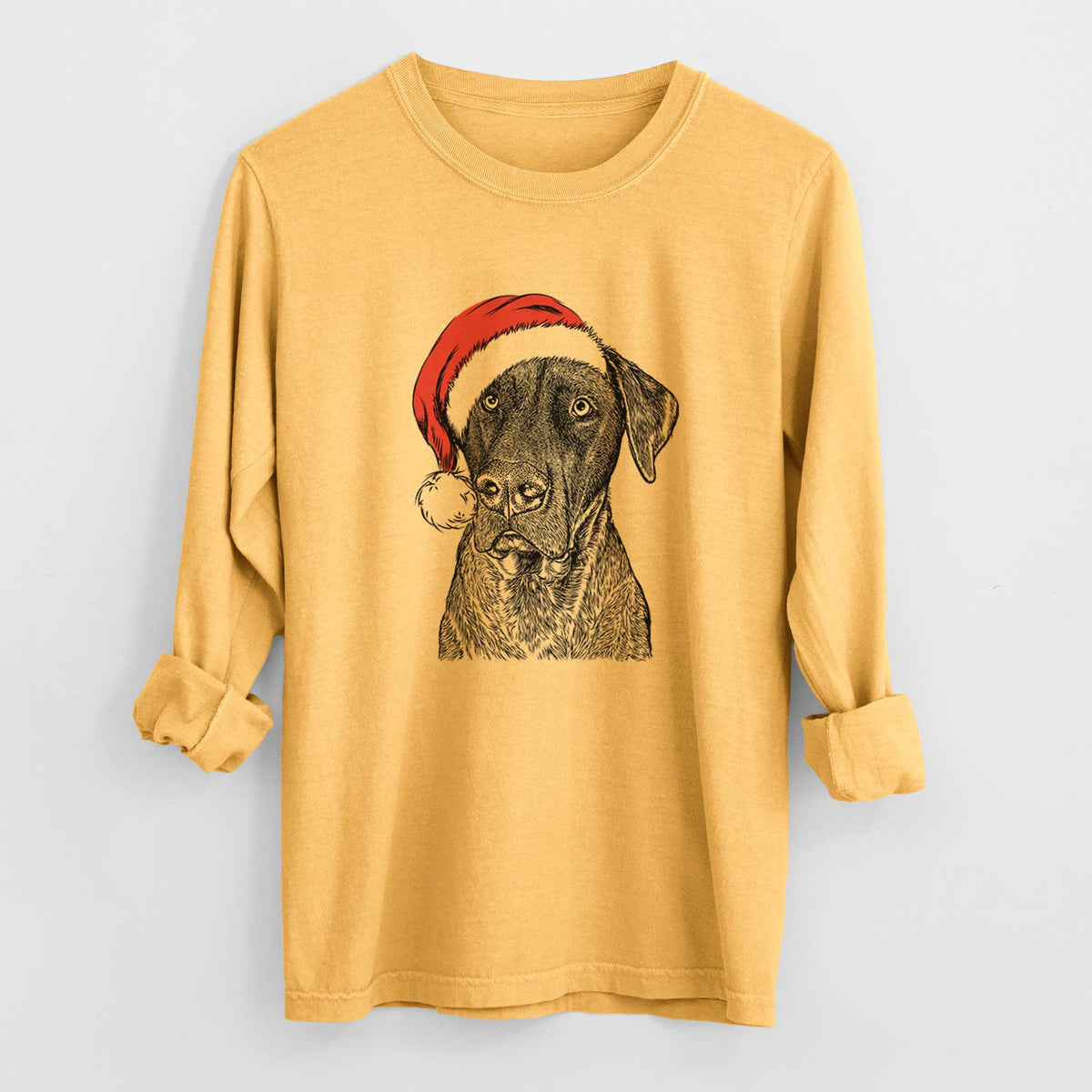 Santa David the Boxador - Heavyweight 100% Cotton Long Sleeve