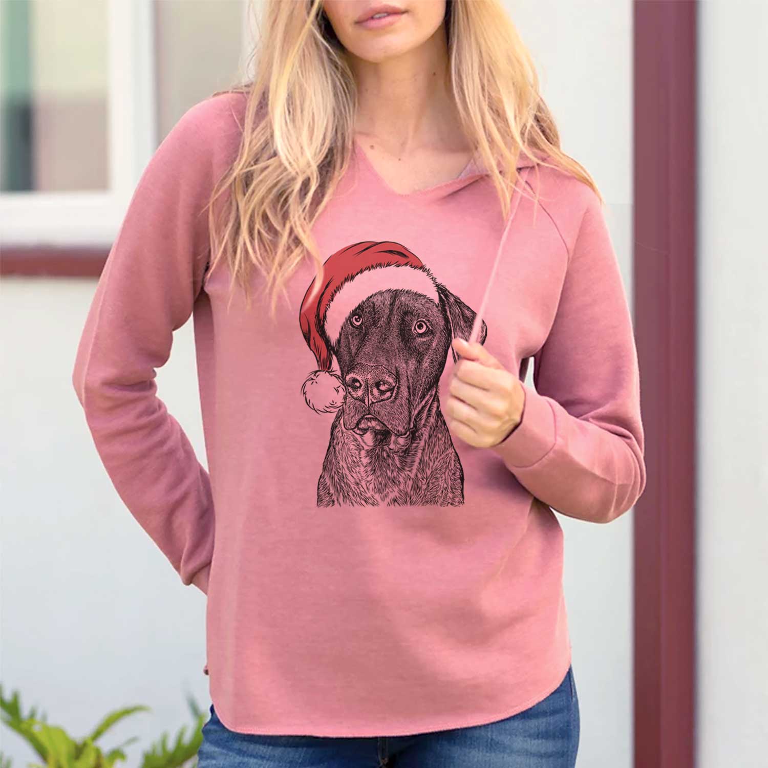 Santa David the Boxador - Cali Wave Hooded Sweatshirt