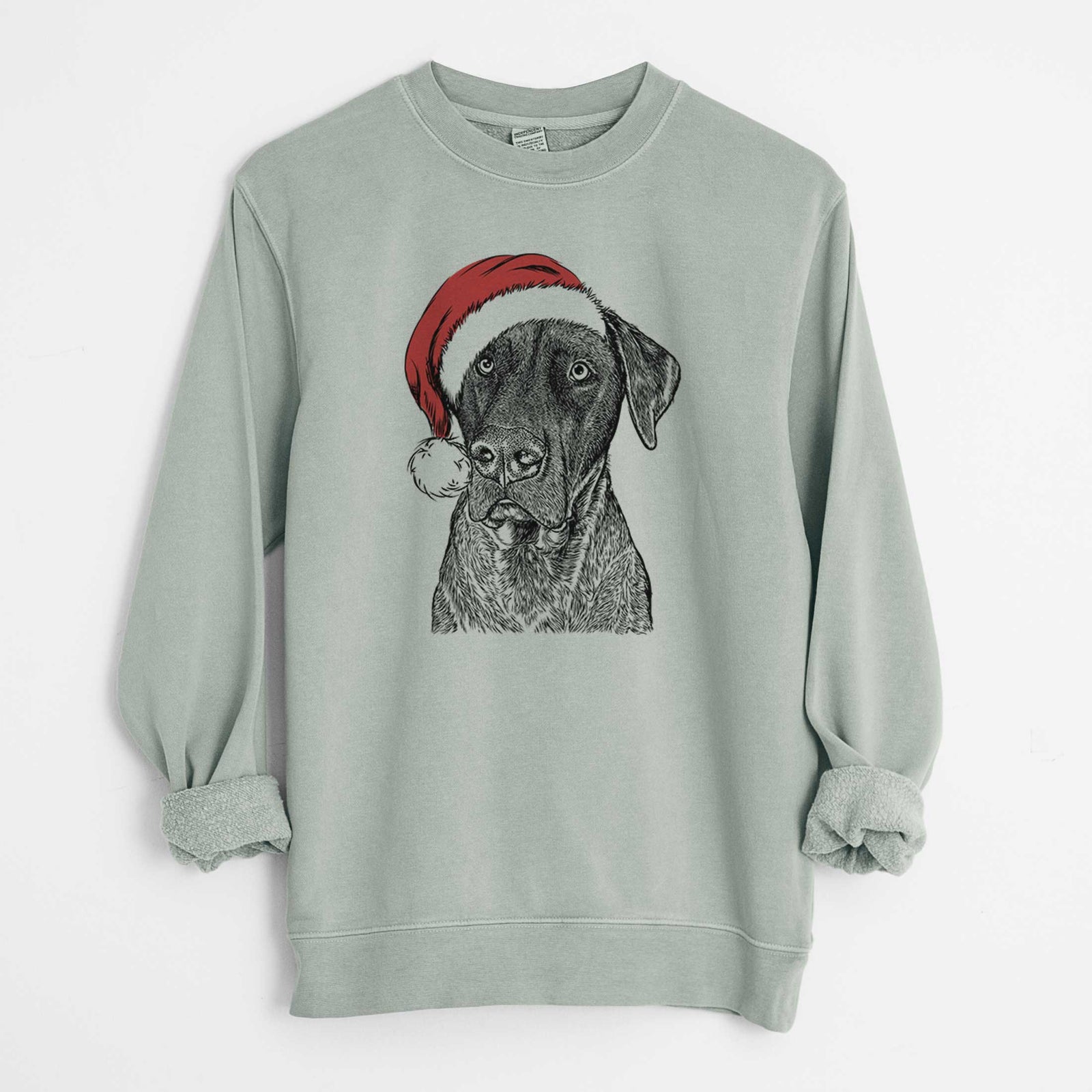 Santa David the Boxador - Unisex Pigment Dyed Crew Sweatshirt
