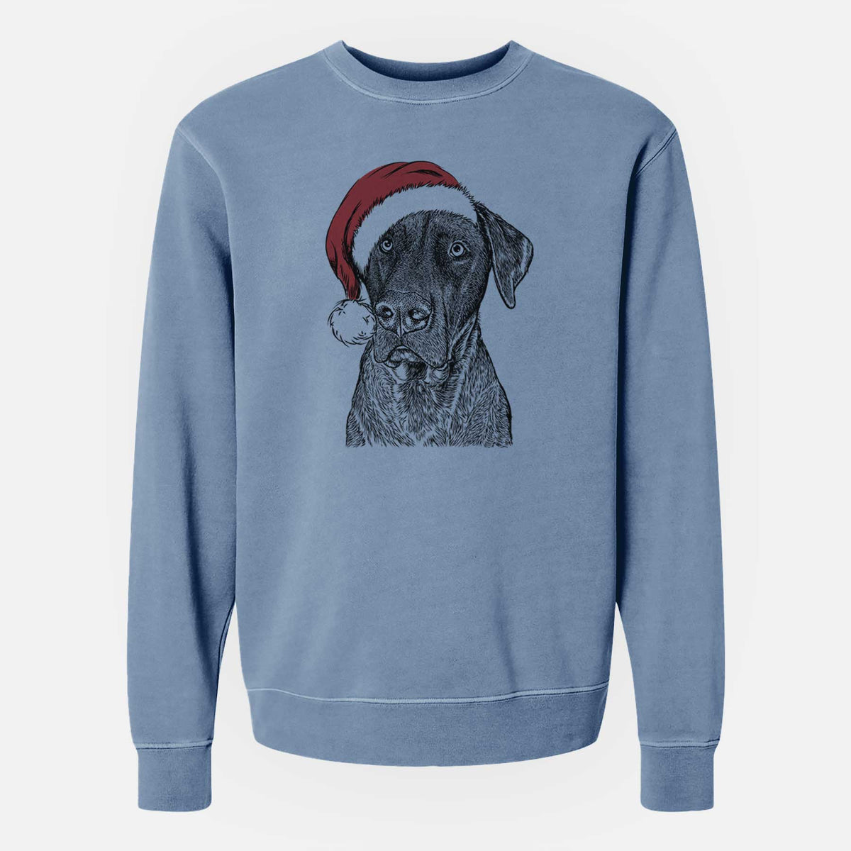 Santa David the Boxador - Unisex Pigment Dyed Crew Sweatshirt
